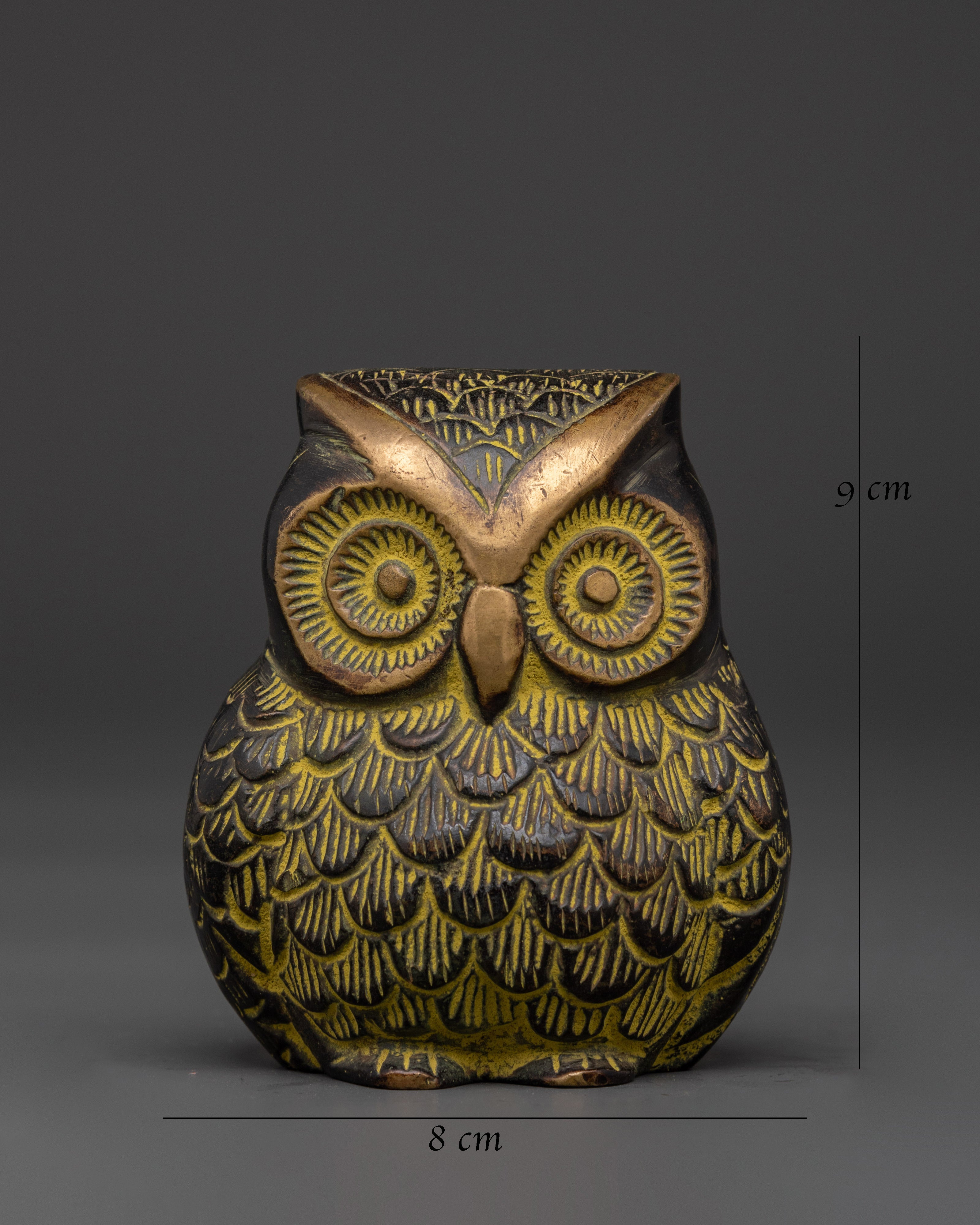 Tibetan Owl Symbol Sculpture | Handcrafted Brass Owl Figurine