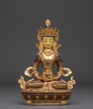 Amitayus Handcrafted Oxidized Copper Statue