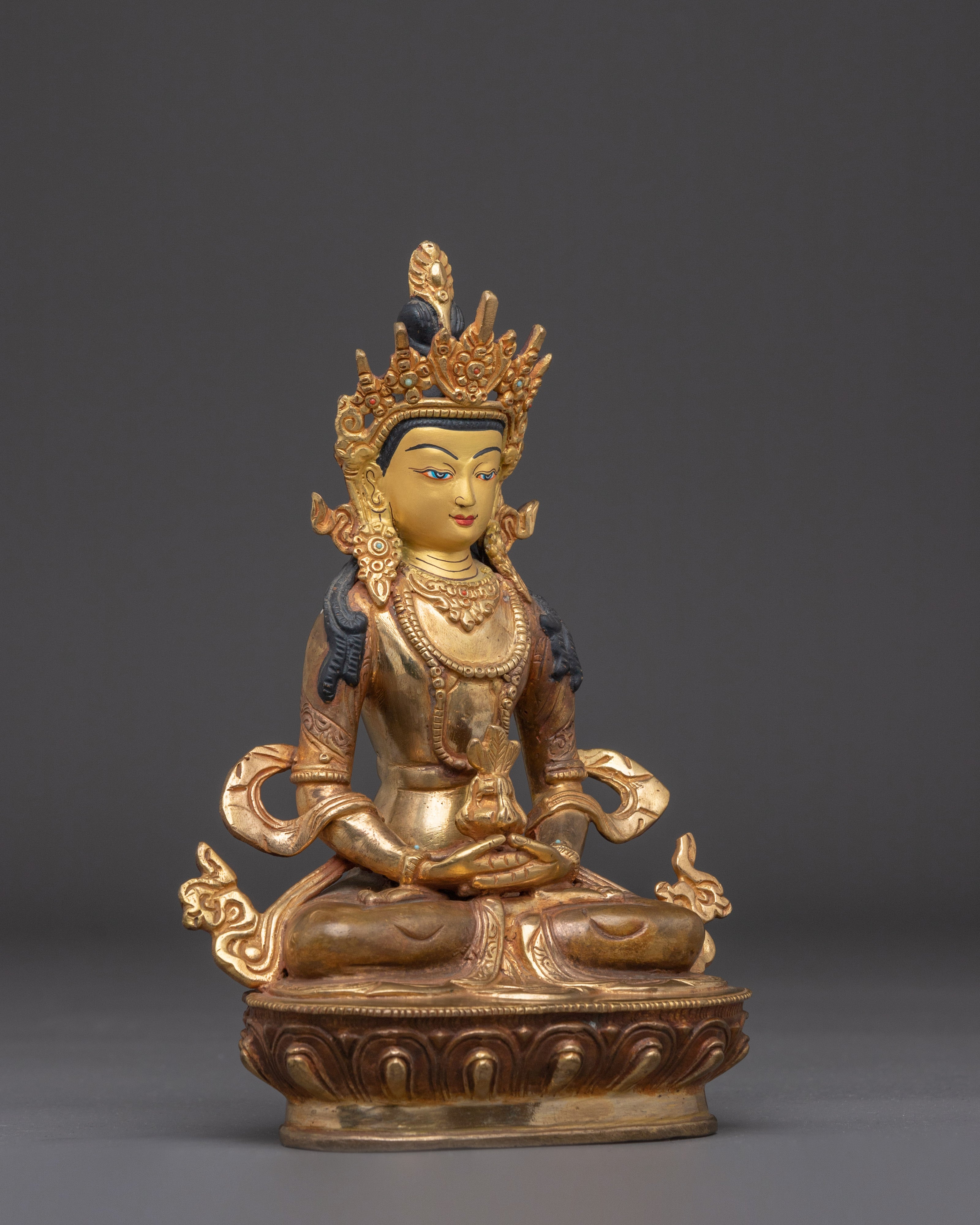 Amitayus Handcrafted Oxidized Copper Statue | Sacred Buddhist Art