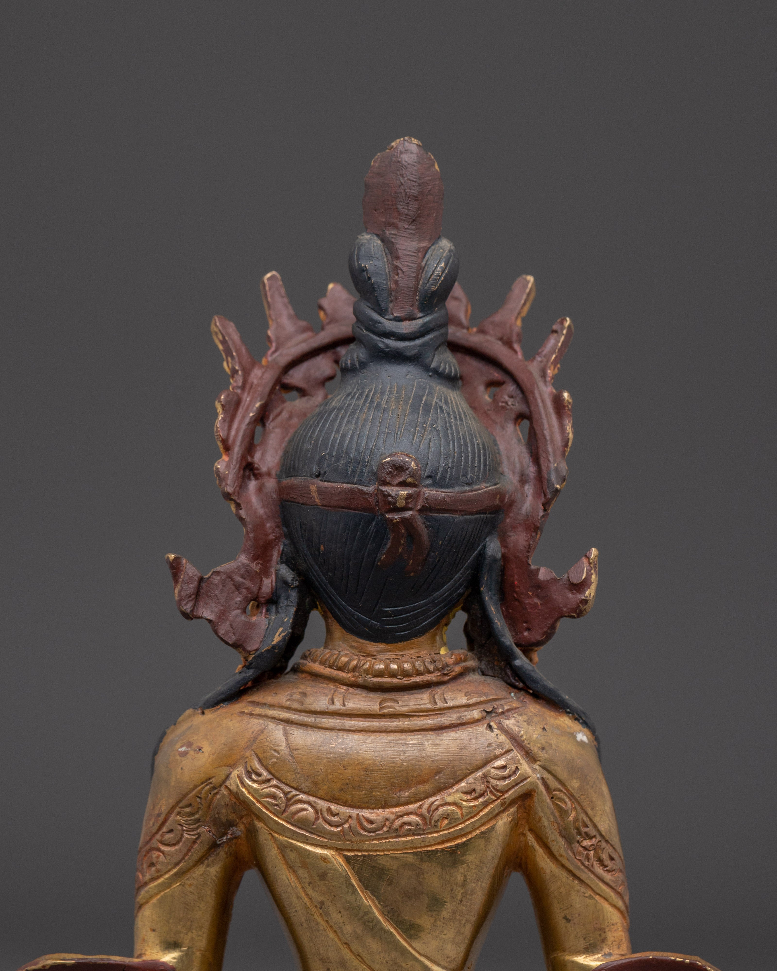 Amitayus Handcrafted Oxidized Copper Statue | Sacred Buddhist Art