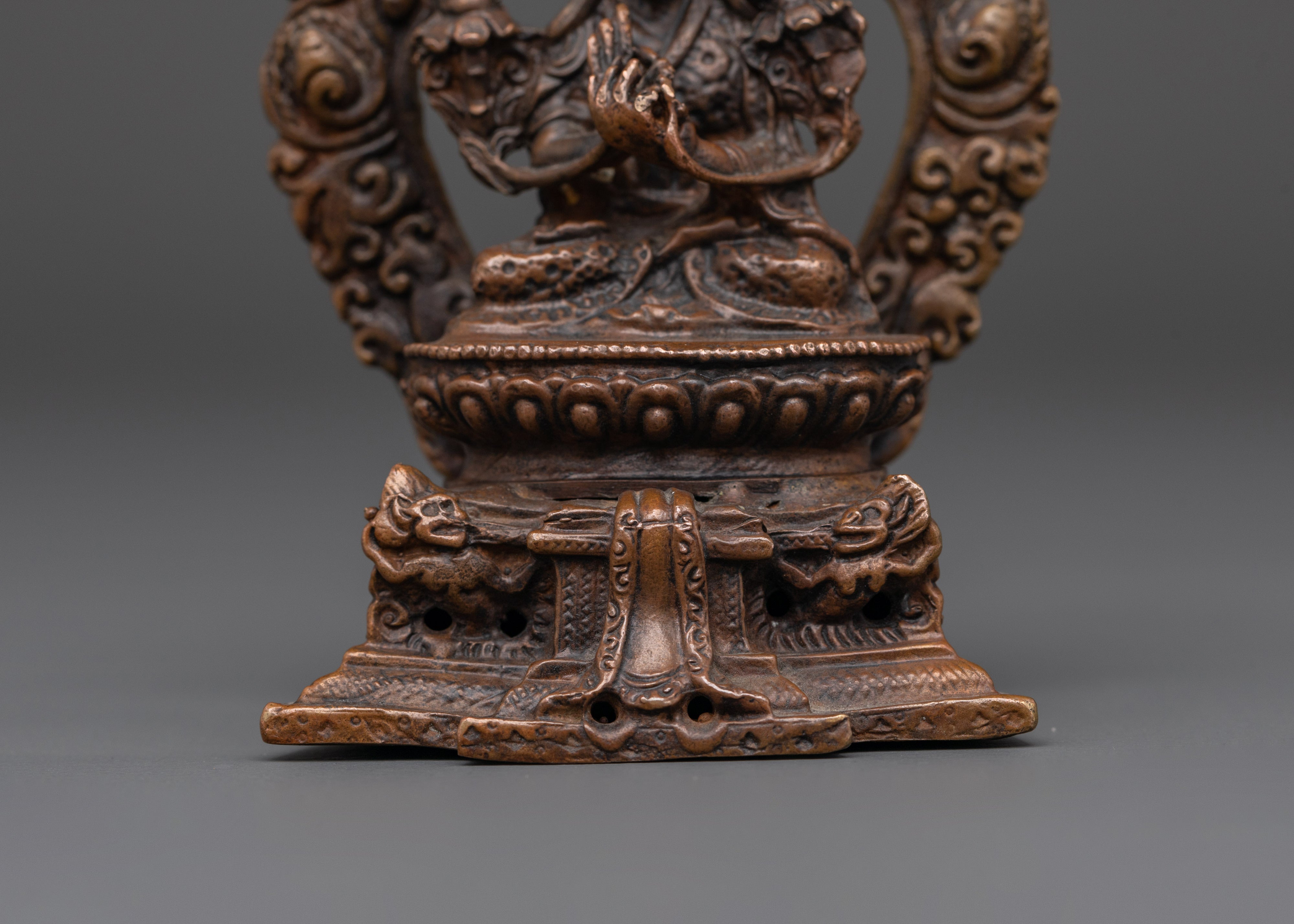 Tibetan Tsongkhapa Handmade statue |  Statue in Oxidized Copper