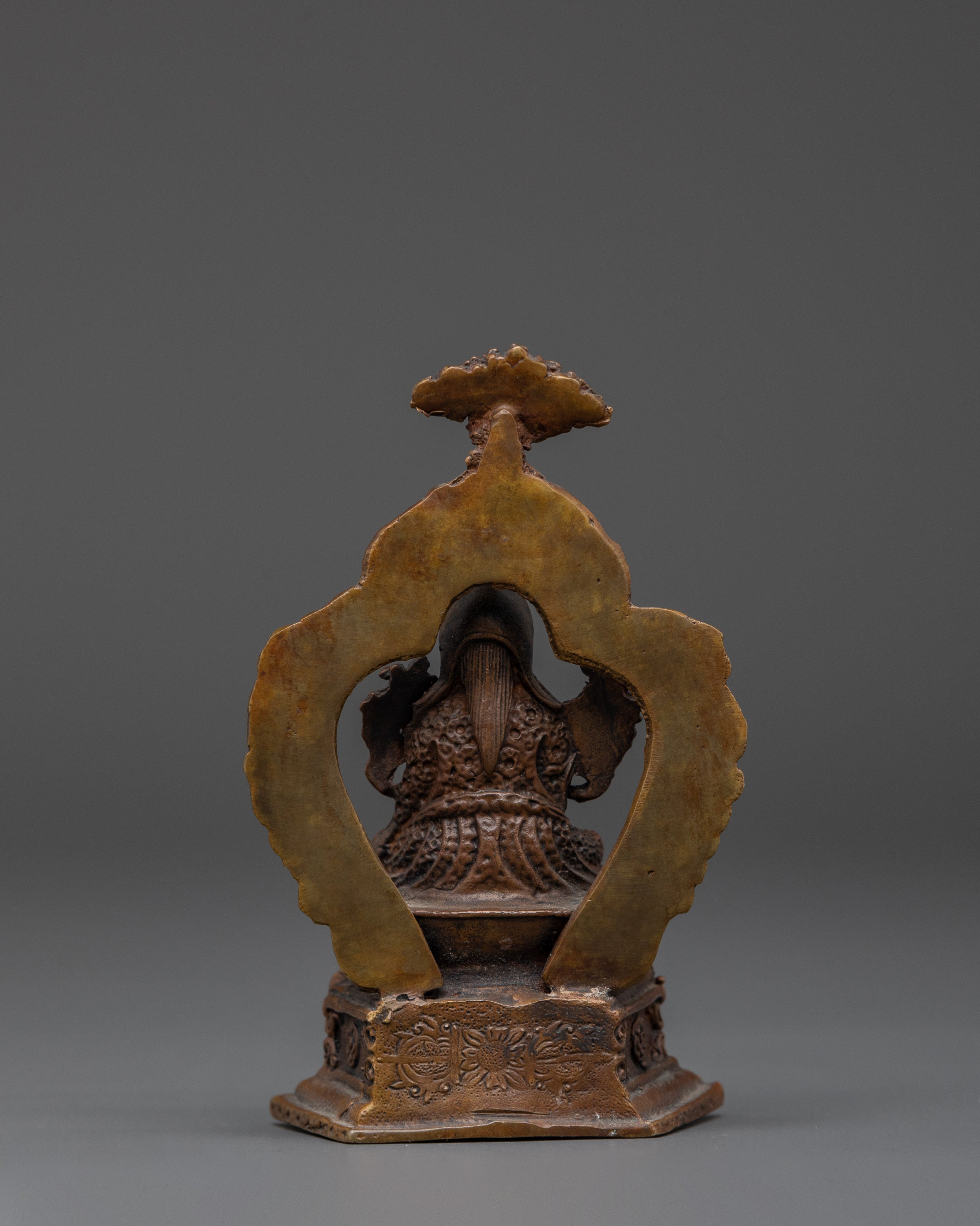 Tibetan Tsongkhapa Handmade statue |  Statue in Oxidized Copper
