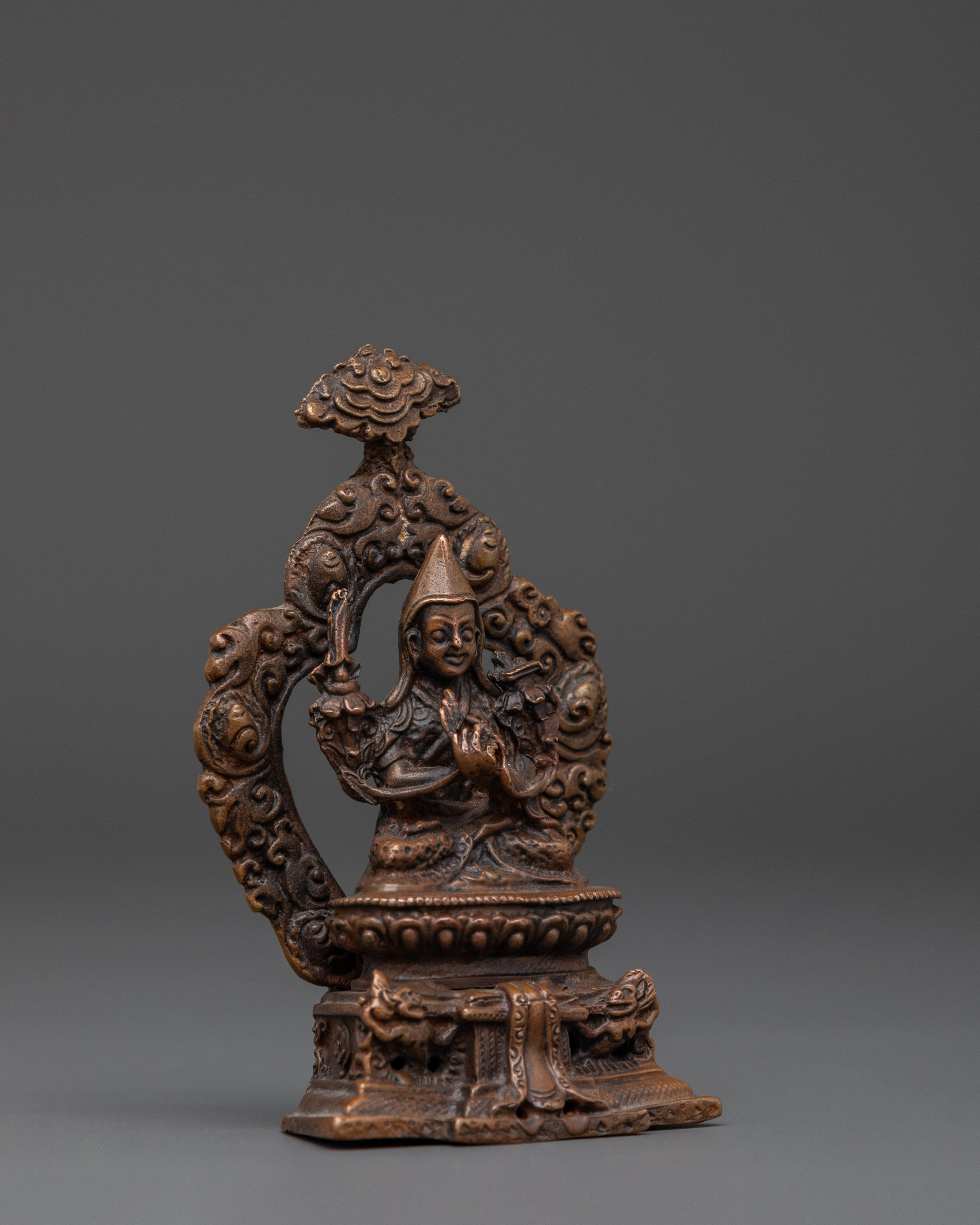 Tibetan Tsongkhapa Handmade statue |  Statue in Oxidized Copper