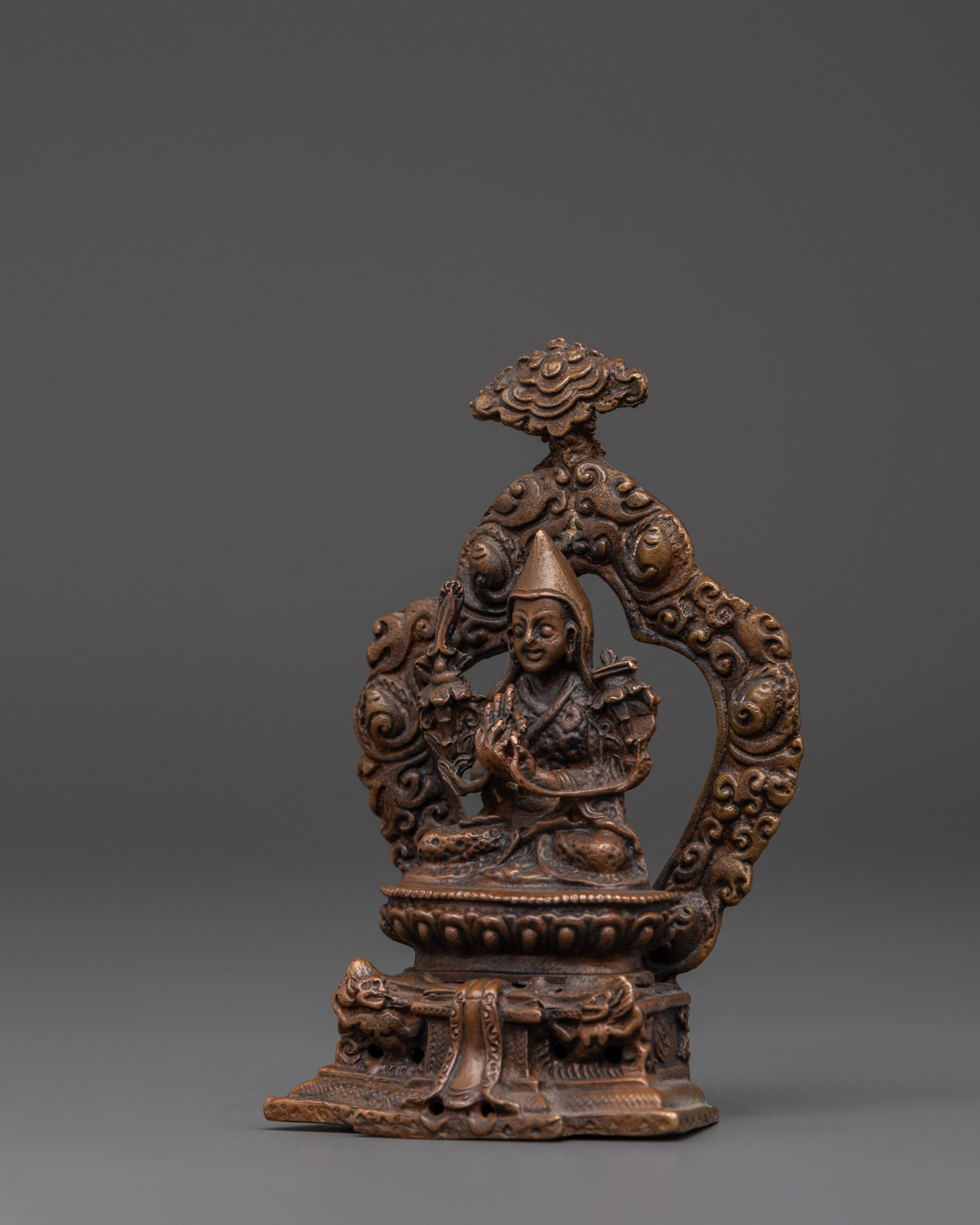 Tibetan Tsongkhapa Handmade statue |  Statue in Oxidized Copper