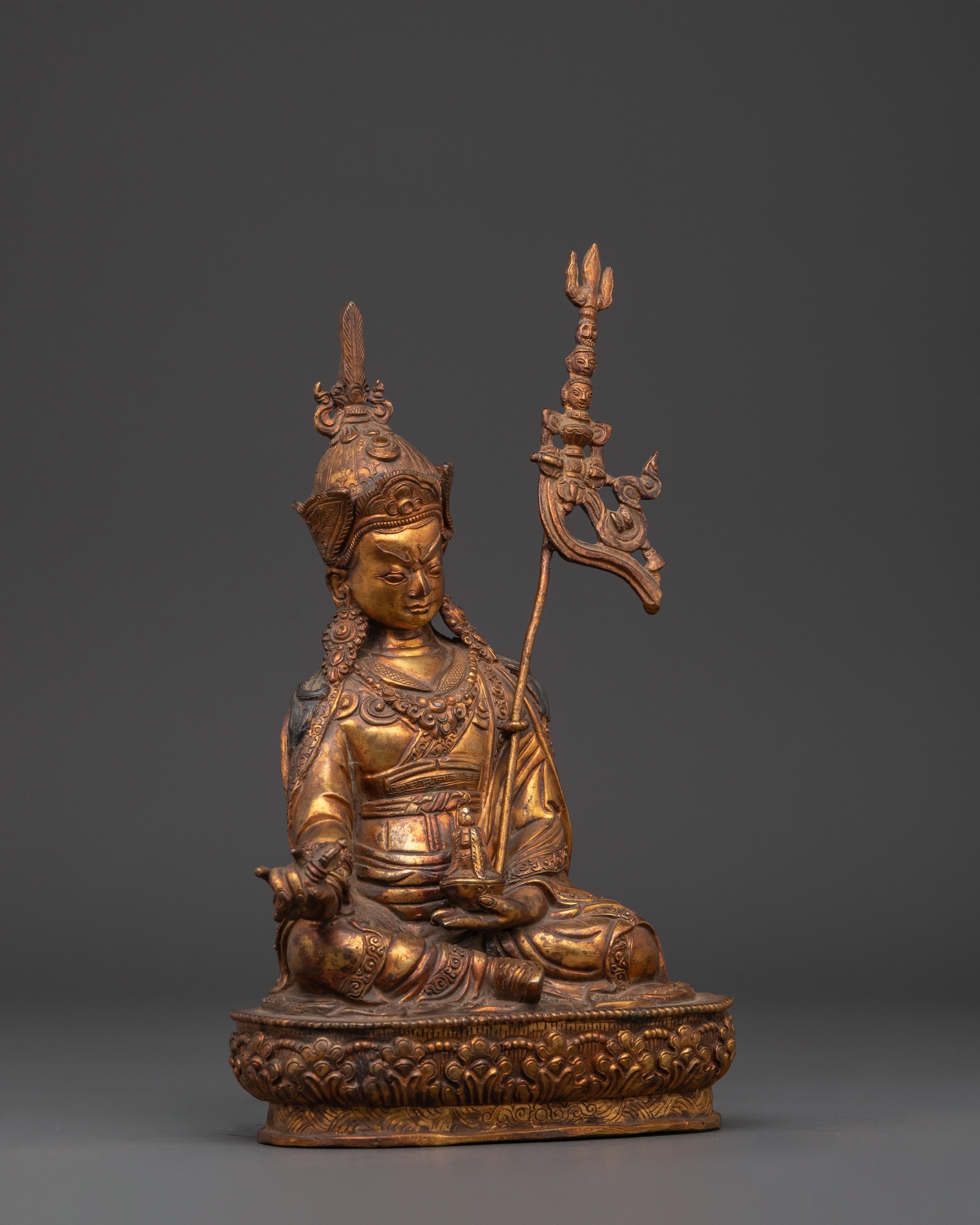 Himalayan Padmasambhava Statue | Tibetan Buddhist Sculpture for Spiritual Practice