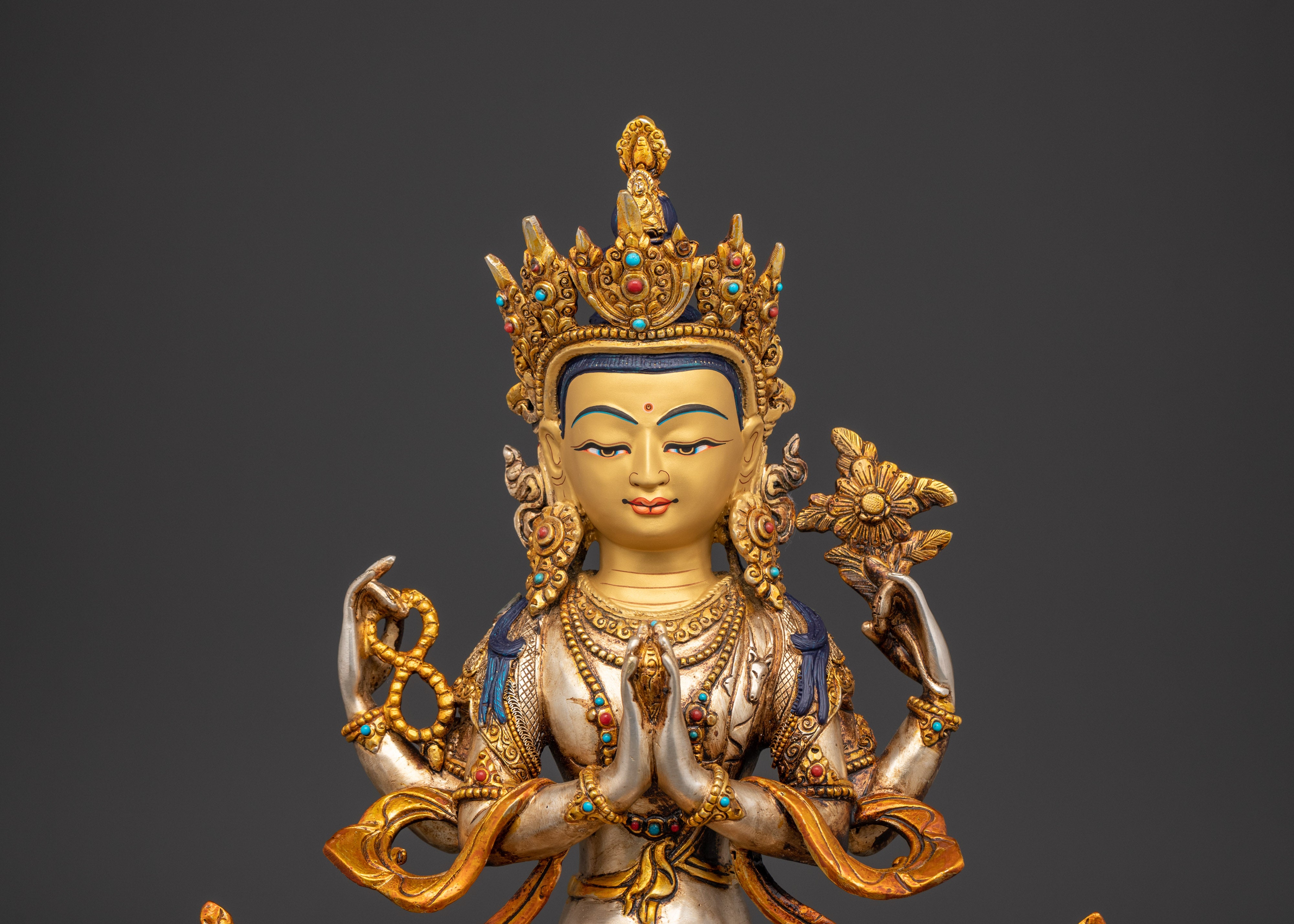 Handcrafted Chenrezig Statue | Tibetan Avalokiteshvara Bodhisattva of Compassion
