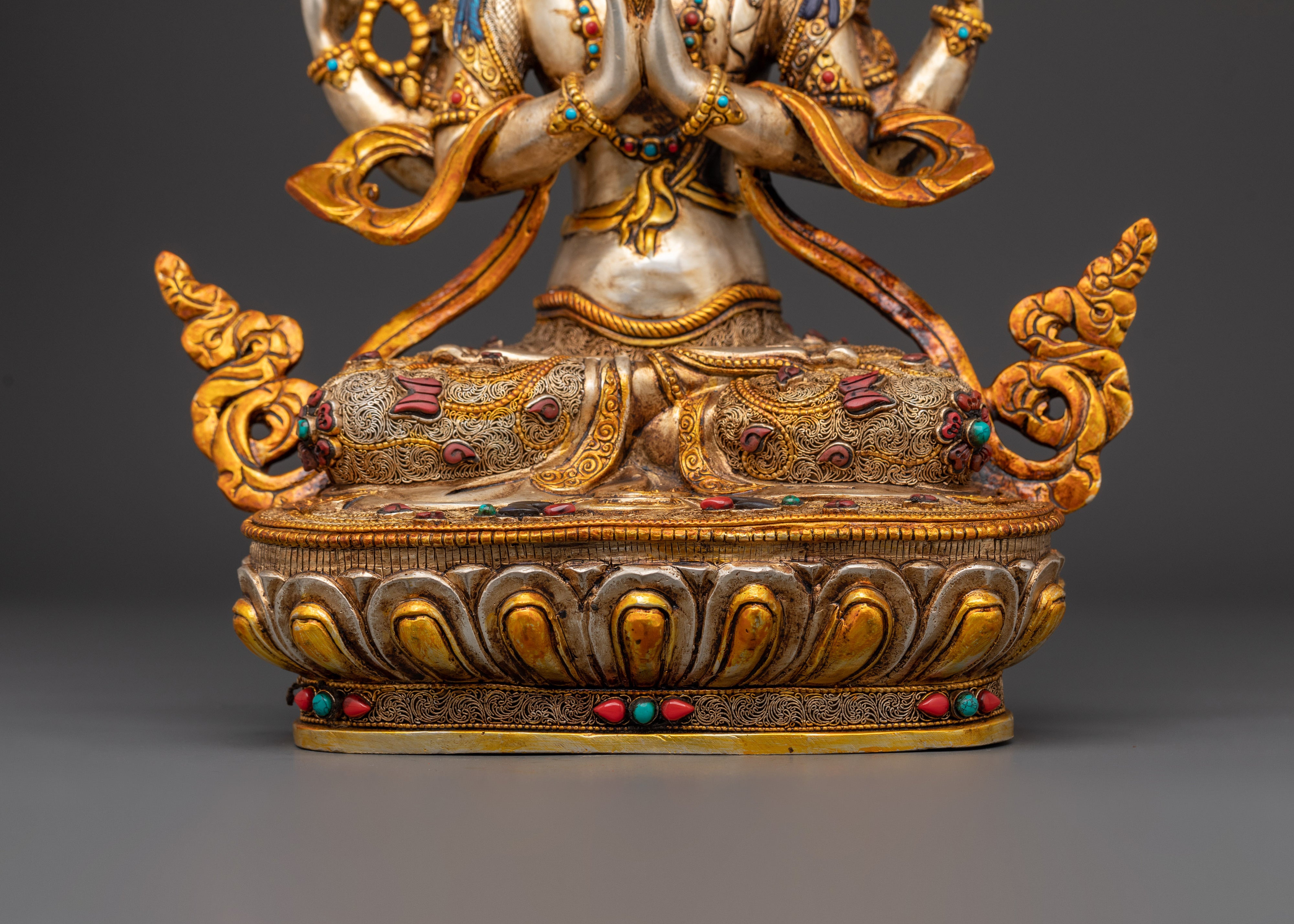 Handcrafted Chenrezig Statue | Tibetan Avalokiteshvara Bodhisattva of Compassion