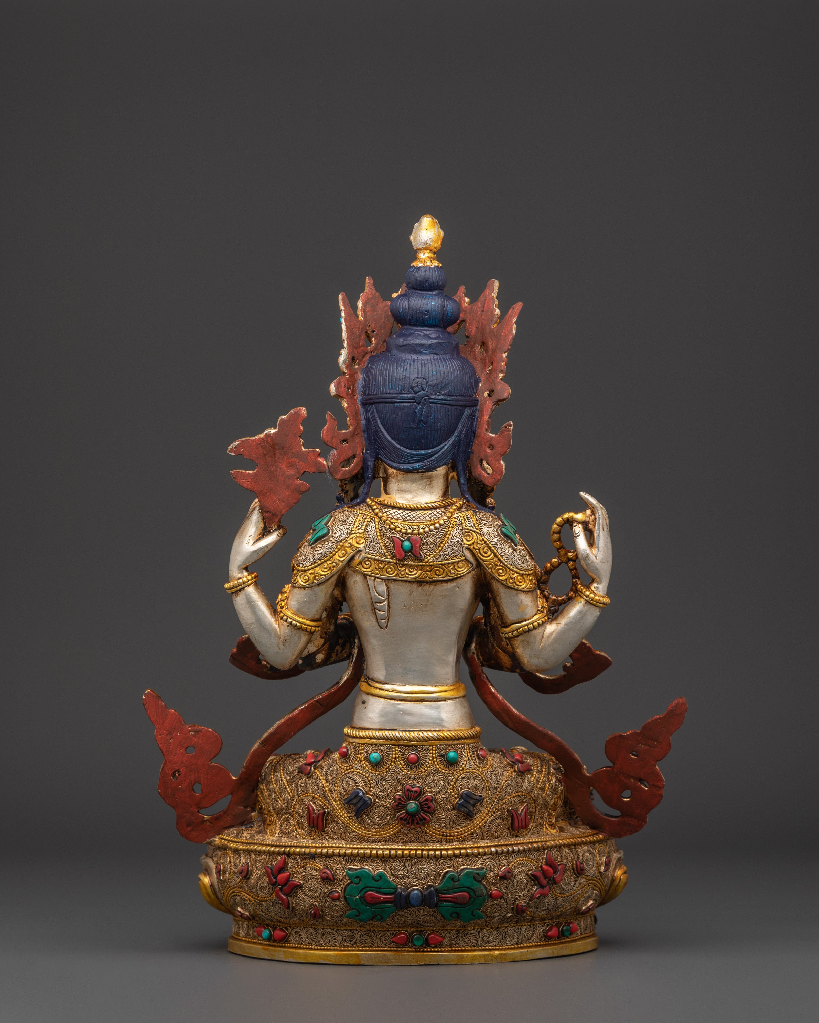 Handcrafted Chenrezig Statue | Tibetan Avalokiteshvara Bodhisattva of Compassion
