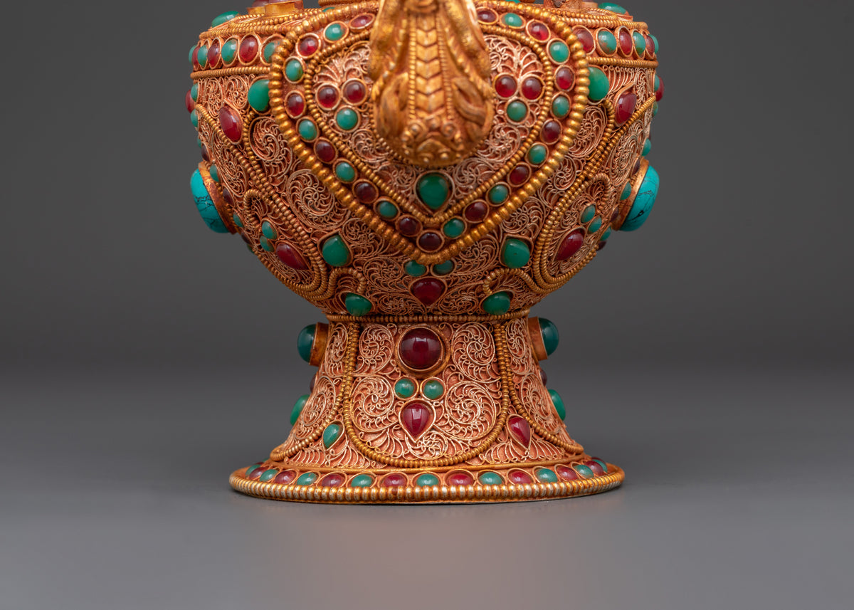 Handcrafted Himalayan Bhumba | Spiritual Copper Ritual Vessel