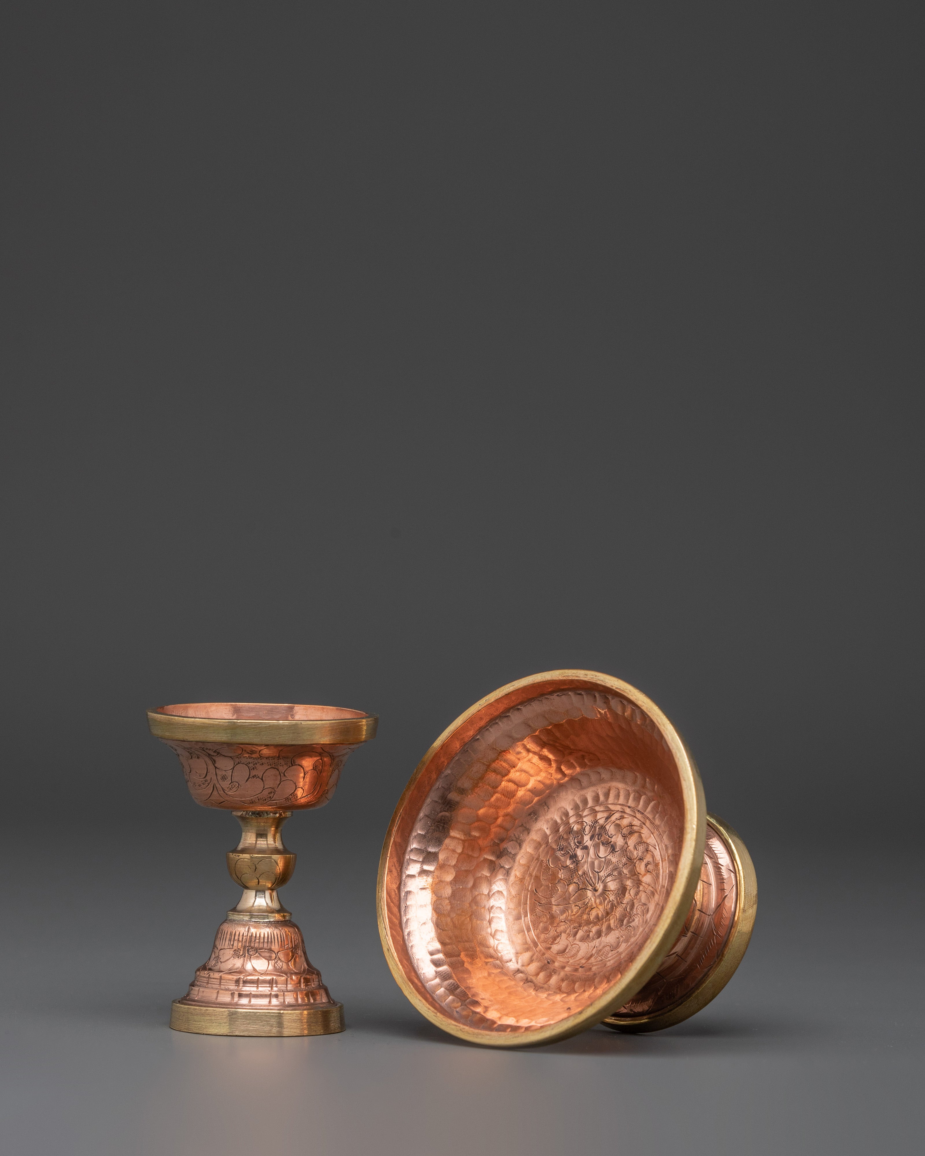 Handcrafted Copper Serkyem Set for Tibetan Rituals & Ceremonies