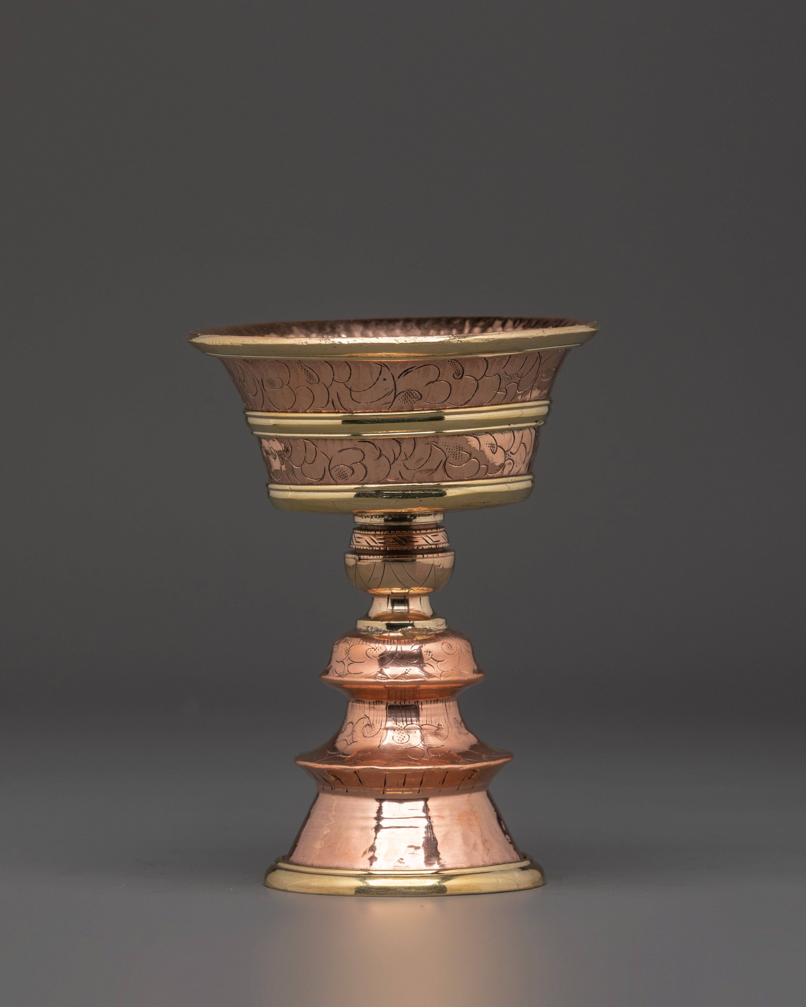 Handcrafted Offering Butter Lamp Set | Copper & Brass Lamps for Buddhist Offerings