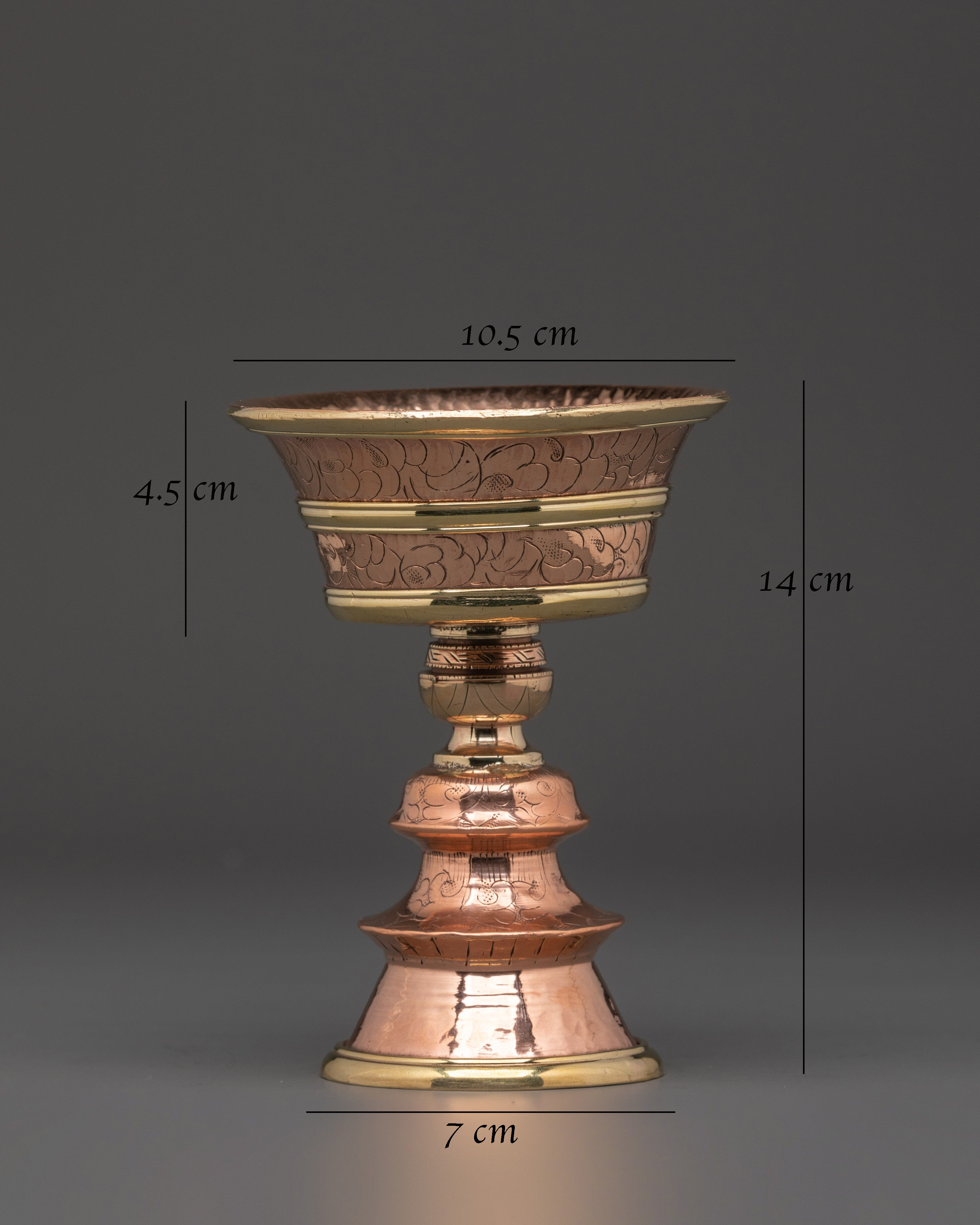 Handcrafted Offering Butter Lamp Set | Copper & Brass Lamps for Buddhist Offerings