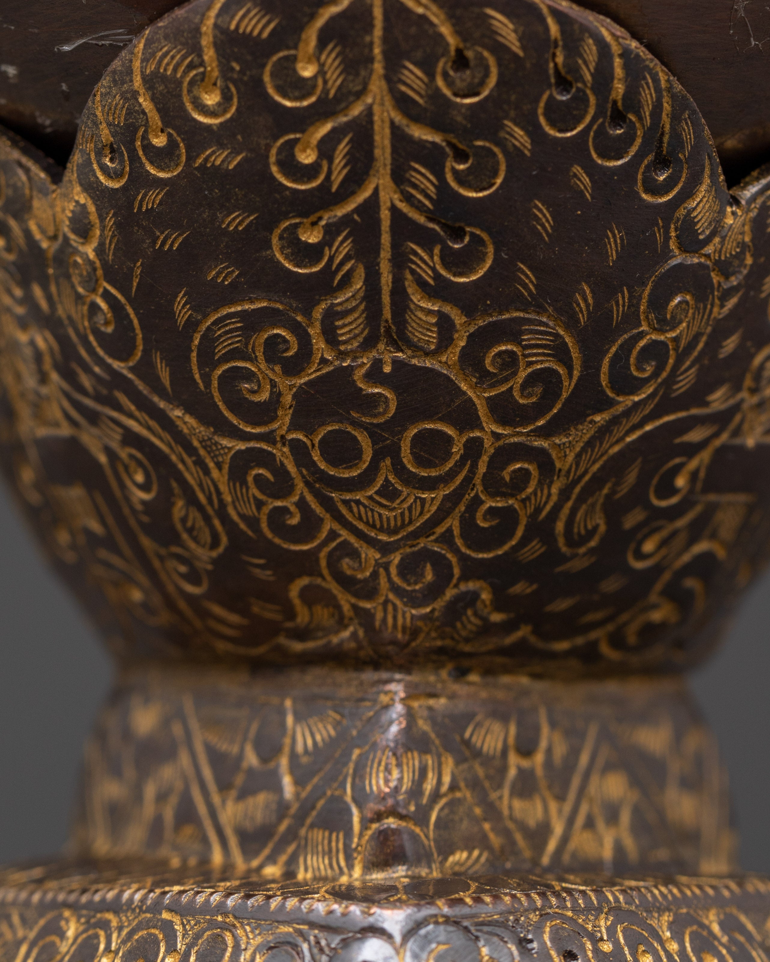 Himalayan Kapala Ritual Set | Handcrafted Oxidized Copper Skull Cup