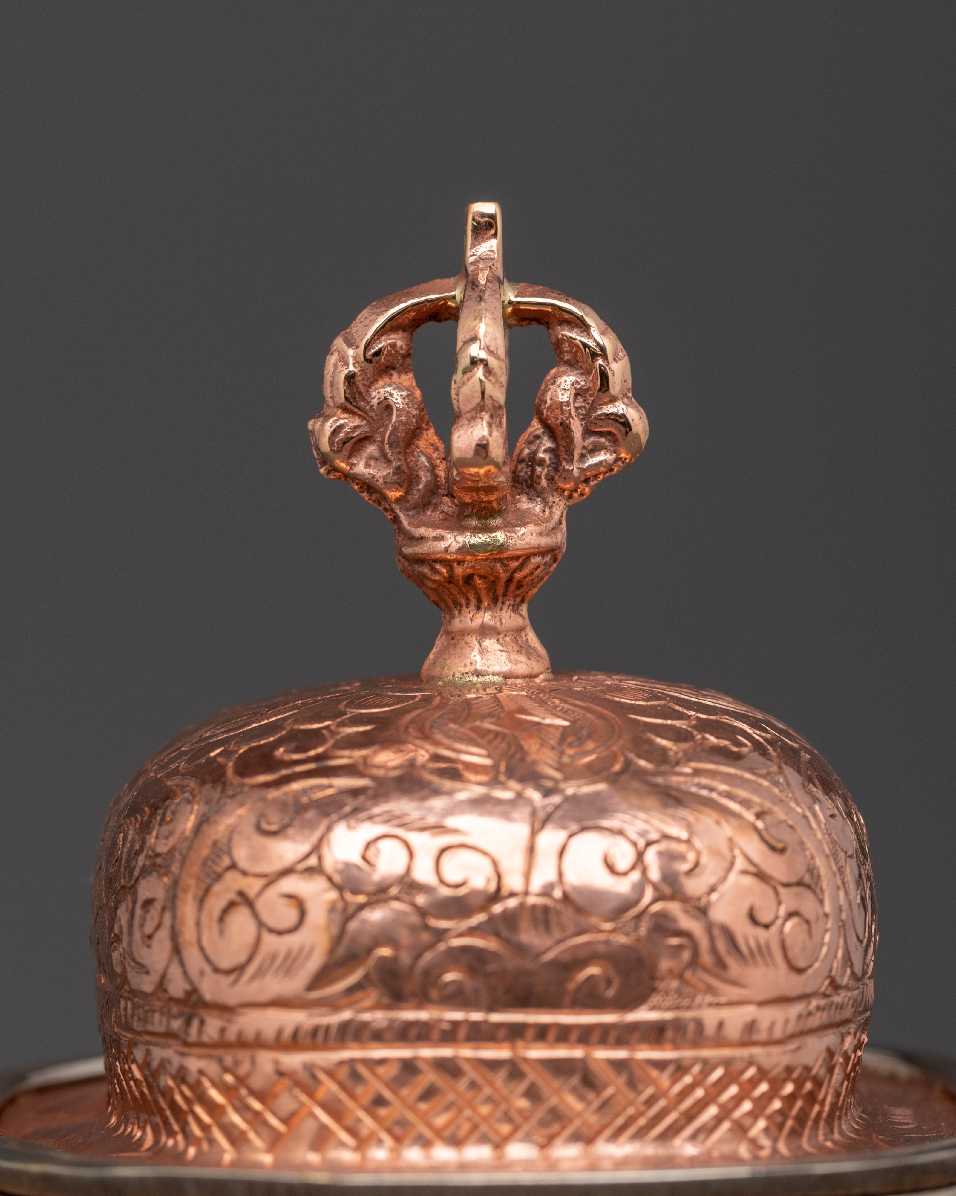 Handcrafted Copper Kapala Ritual Skull Cup | Buddhist Tantric Offering Bowl