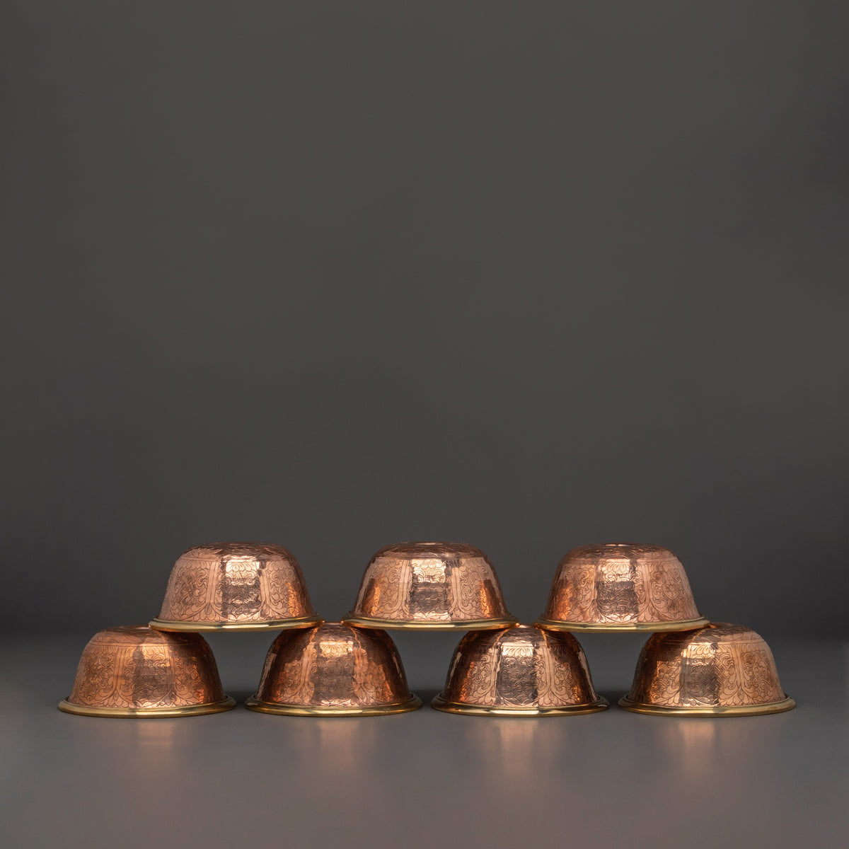 Seven-Offering Bowls Set | Copper and Brass Ritual Bowls