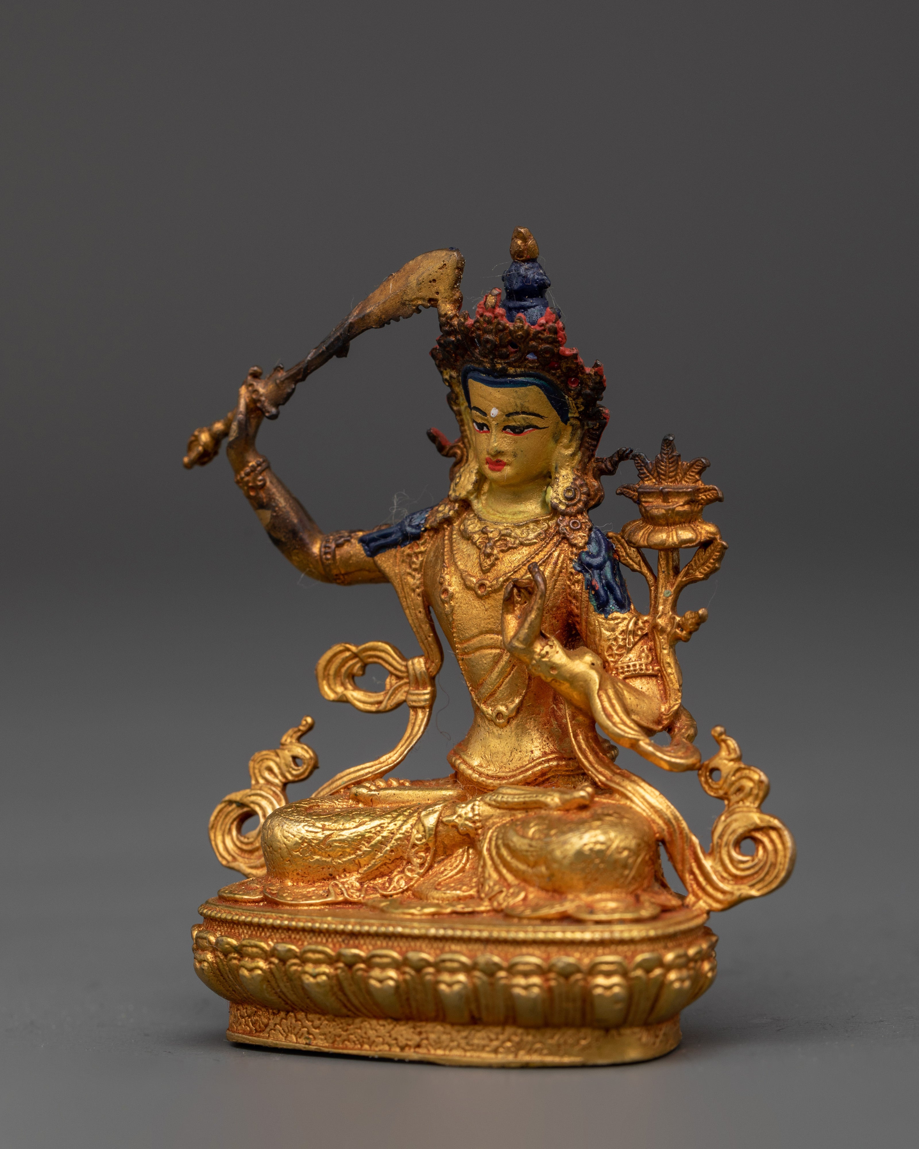 Jampelyang Statue | Bodhisattva of Wisdom with Sword and Lotus