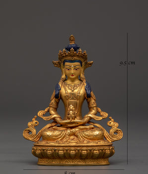 Himalayan Amitayus Sculpture | Tibetan Buddha of Long Life with Vase
