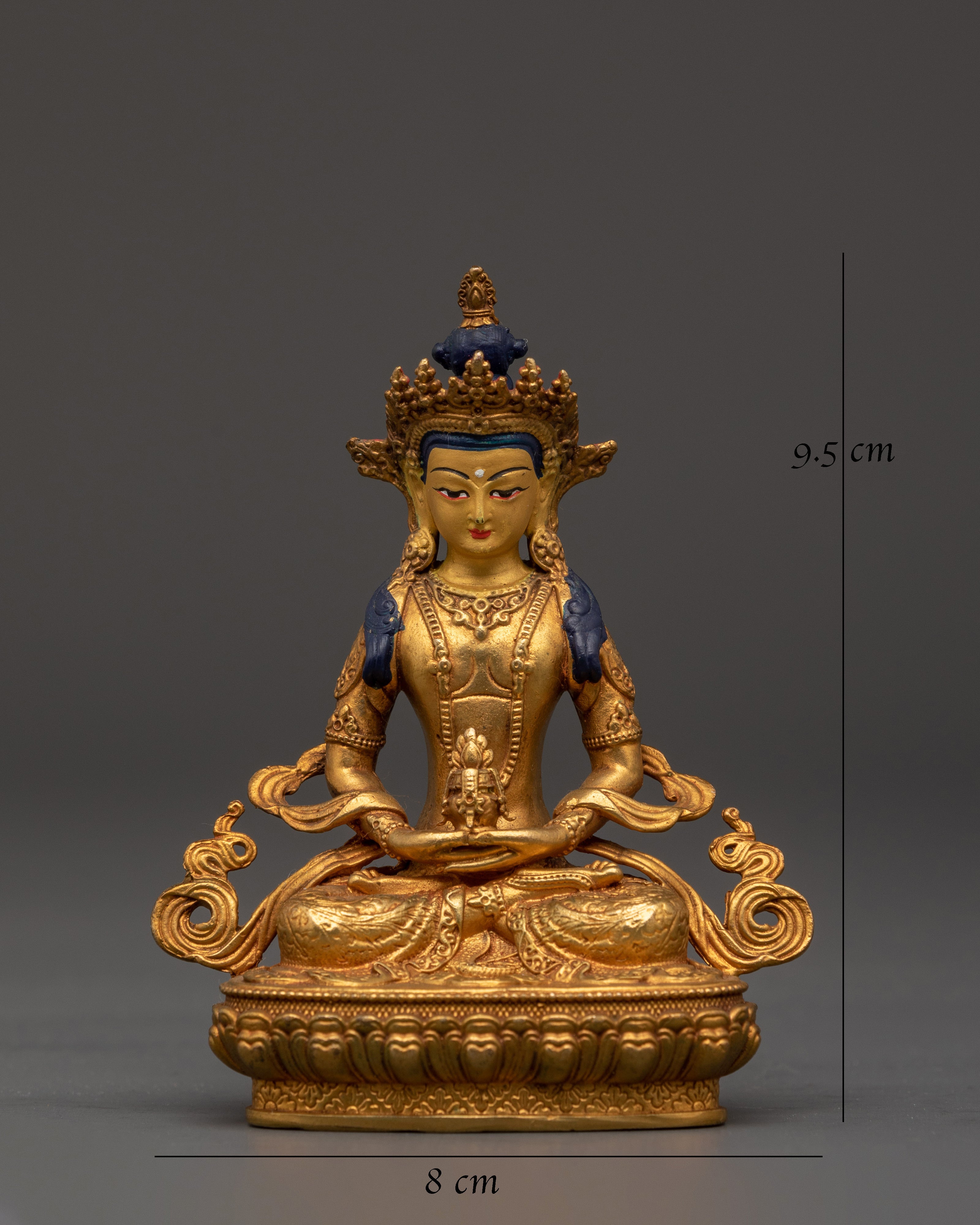 Himalayan Amitayus Sculpture | Tibetan Buddha of Long Life with Vase