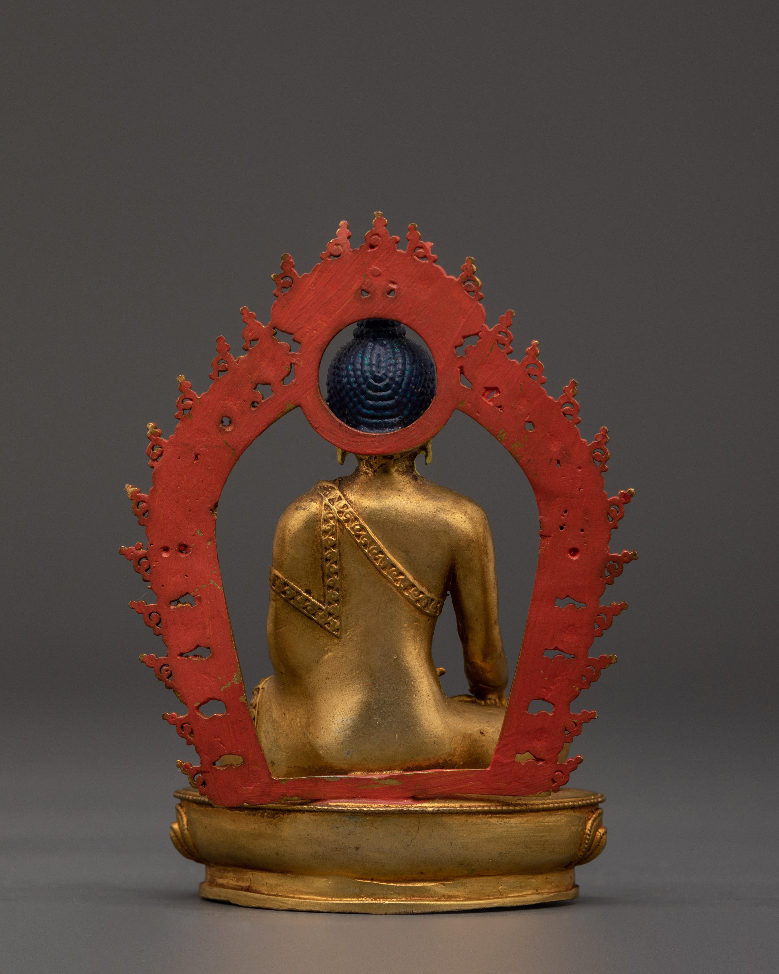 Himalayan Shakyamuni Buddha Sculpture | Tibetan Gold Plated Enlightened Master