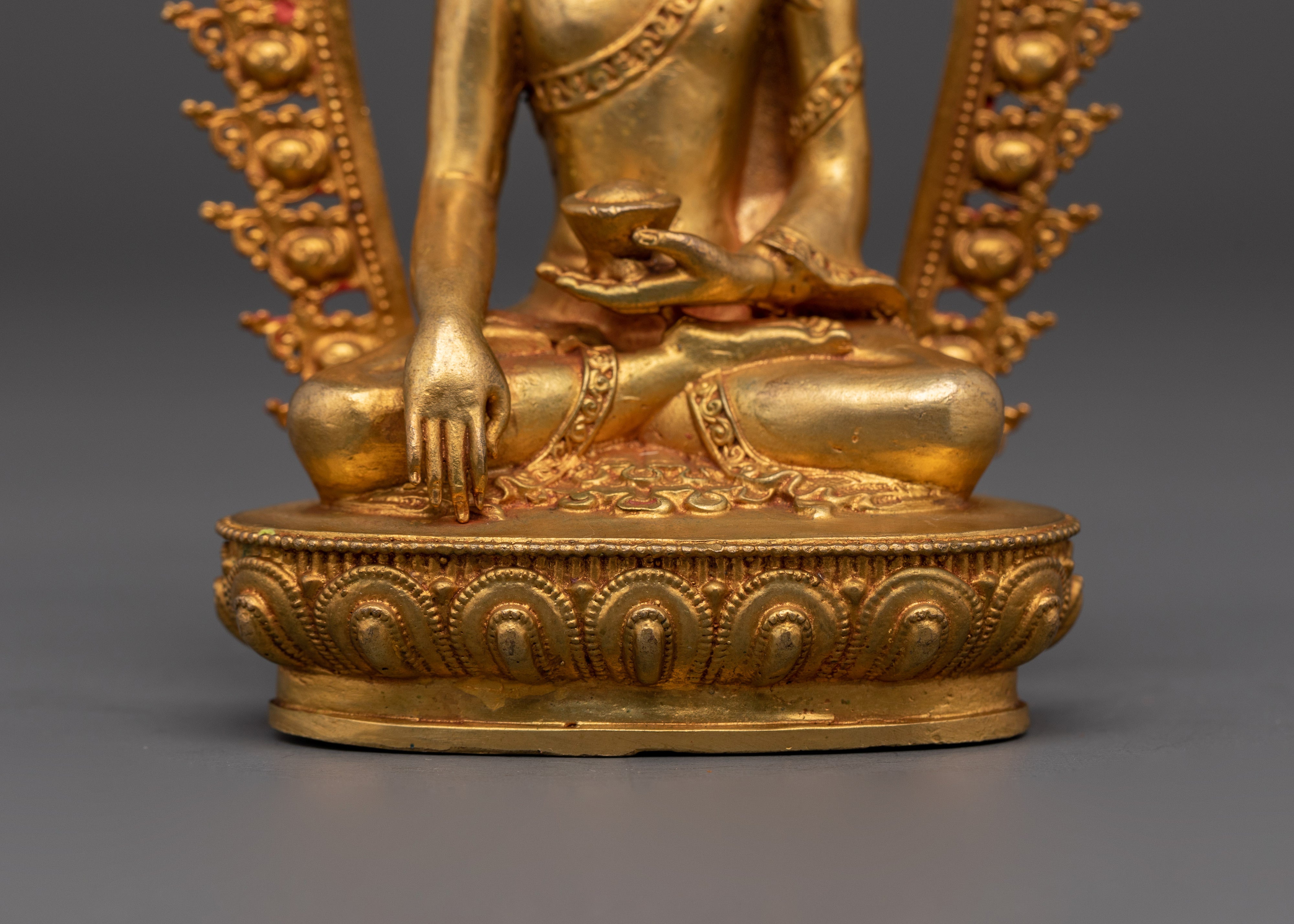 Himalayan Shakyamuni Buddha Sculpture | Tibetan Gold Plated Enlightened Master