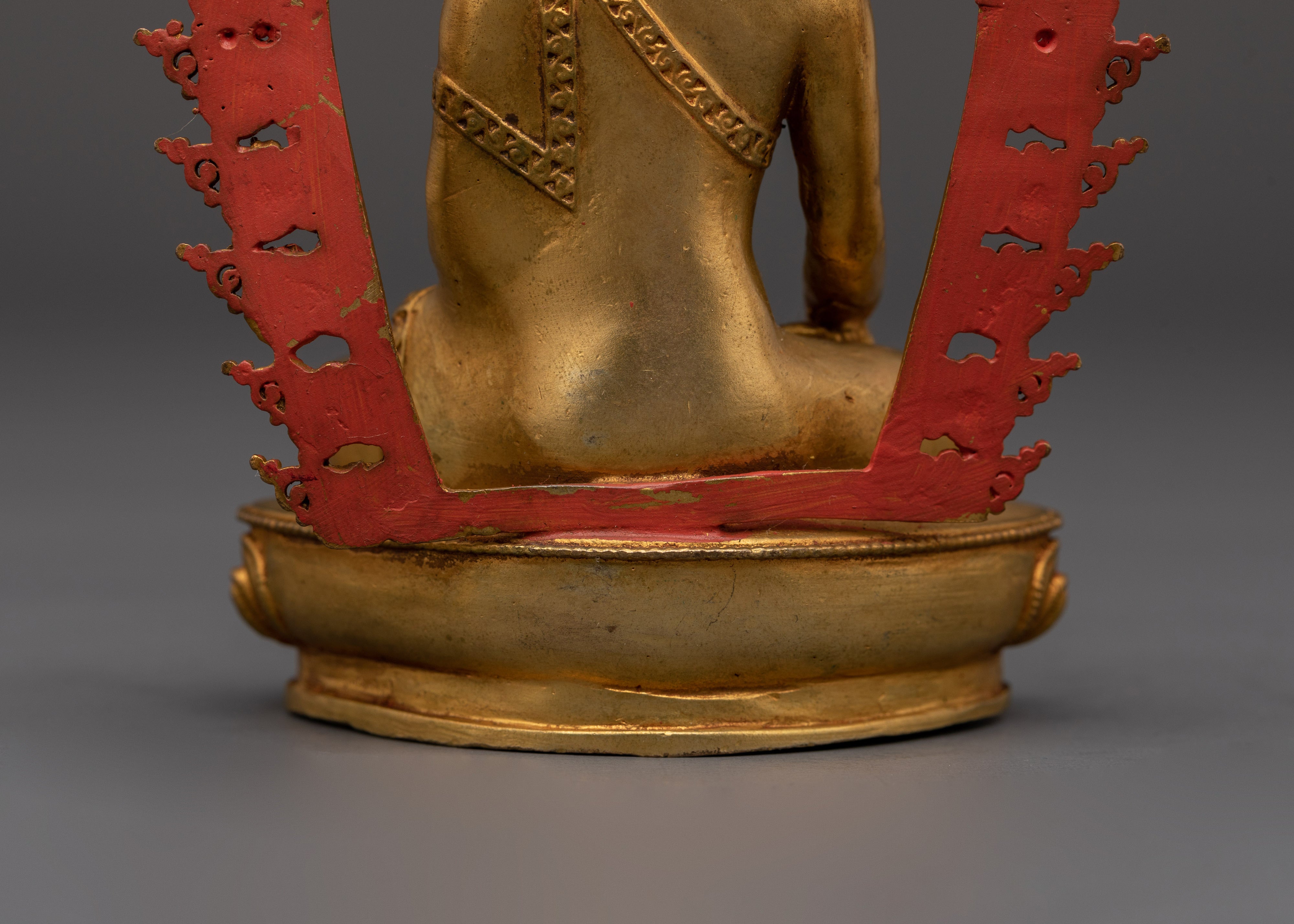 Himalayan Shakyamuni Buddha Sculpture | Tibetan Gold Plated Enlightened Master