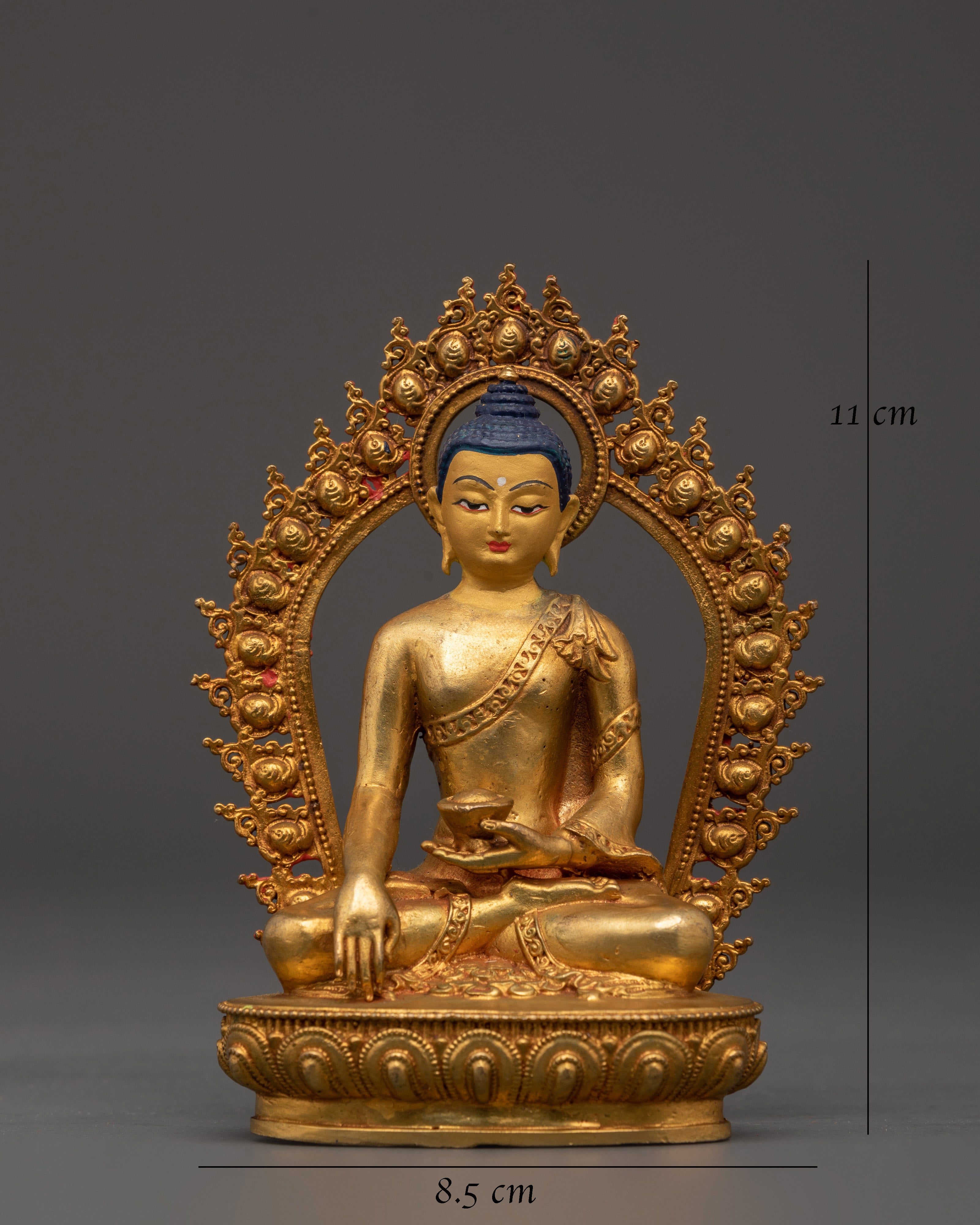Himalayan Shakyamuni Buddha Sculpture | Tibetan Gold Plated Enlightened Master
