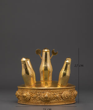 Buddhist Ritual Torma Offering | Gold Plated Copper Torma for Vajrayana Practices