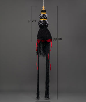 Traditional Black Vajrayana Crown | Headdress for Monastic Ceremonies