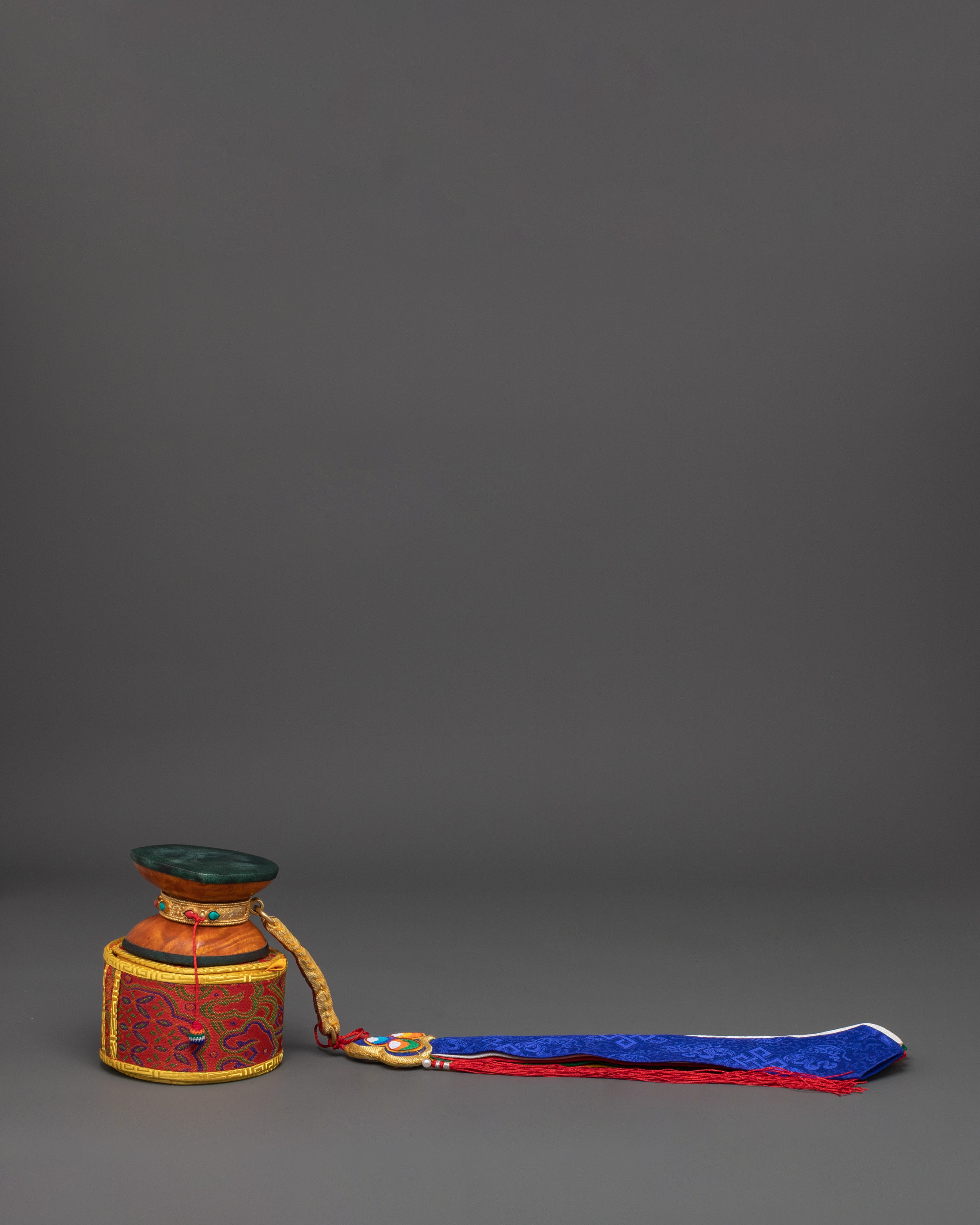 Sacred Bhutanese Wood Damaru | For Tibetan Ritual and Meditation