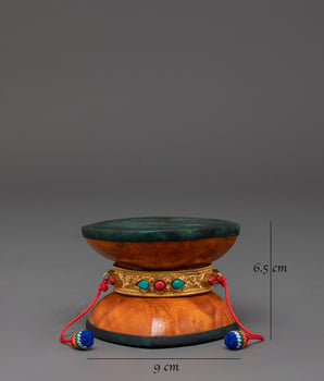 Sacred Bhutanese Wood Damaru | For Tibetan Ritual and Meditation
