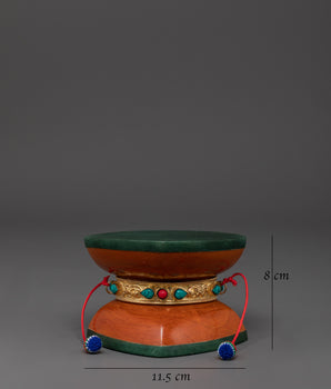Tibetan Drum with Gold-Plated Copper | Tibetan Instrument for Sacred Rituals