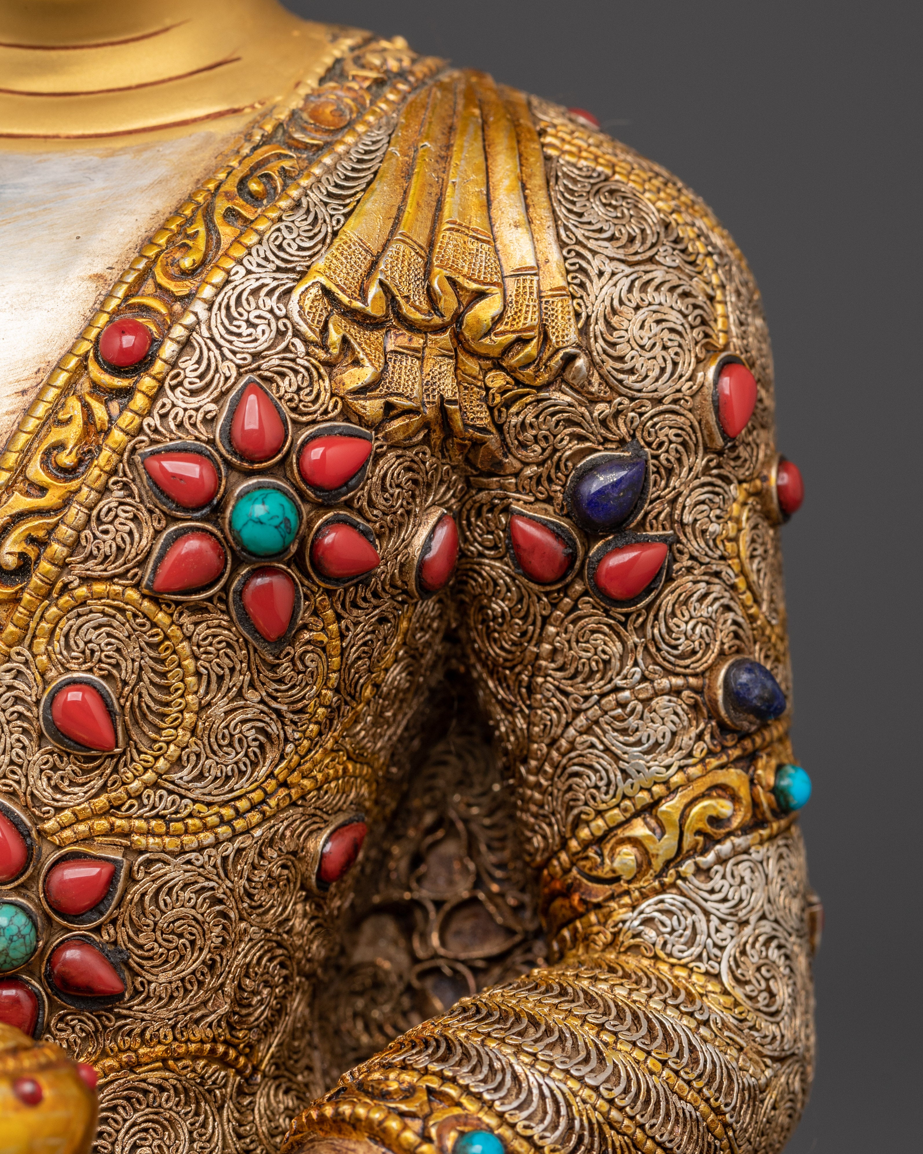 Peaceful Shakyamuni Buddha Sacred Figurine | Gautama Buddha Himalayan Artwork