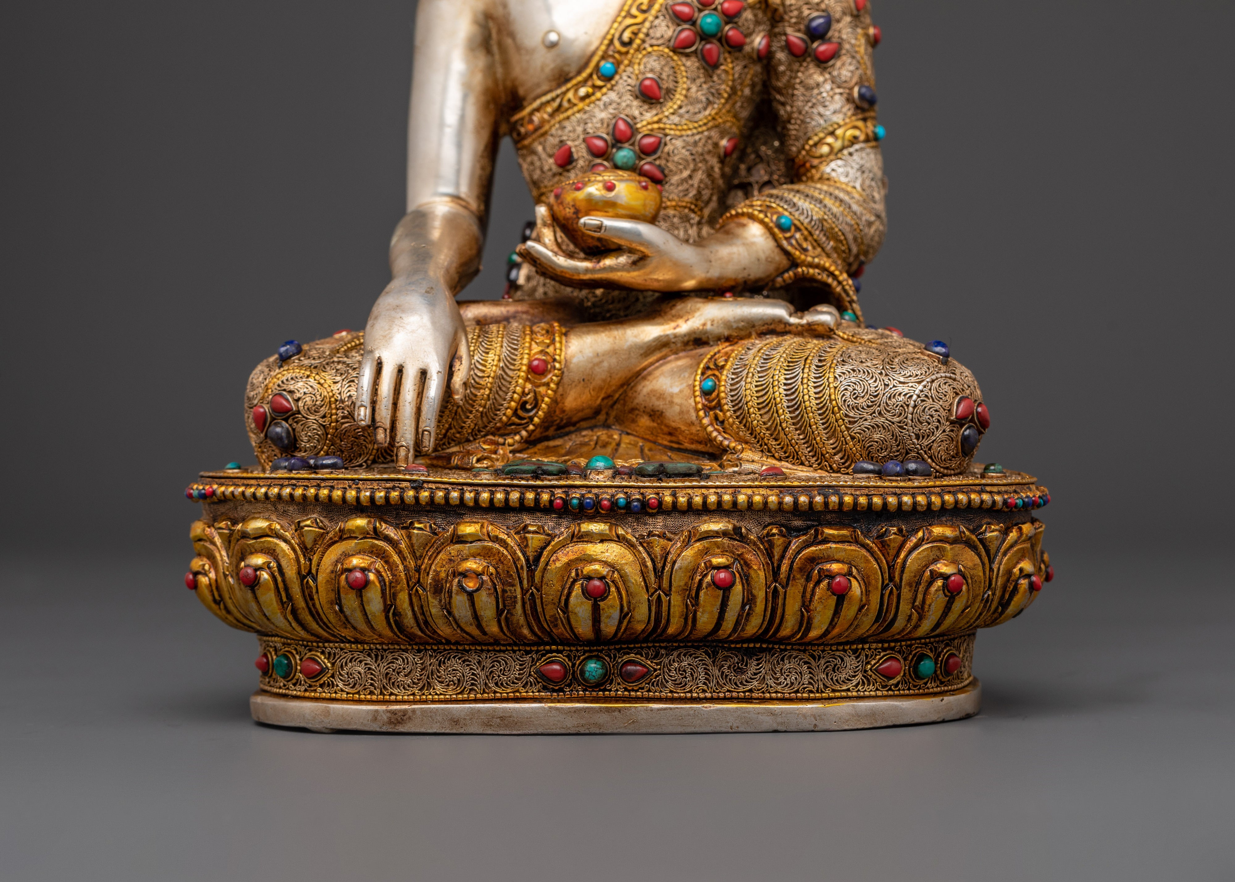 Peaceful Shakyamuni Buddha Sacred Figurine | Gautama Buddha Himalayan Artwork
