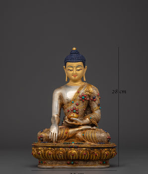 Peaceful Shakyamuni Buddha Sacred Figurine | Gautama Buddha Himalayan Artwork