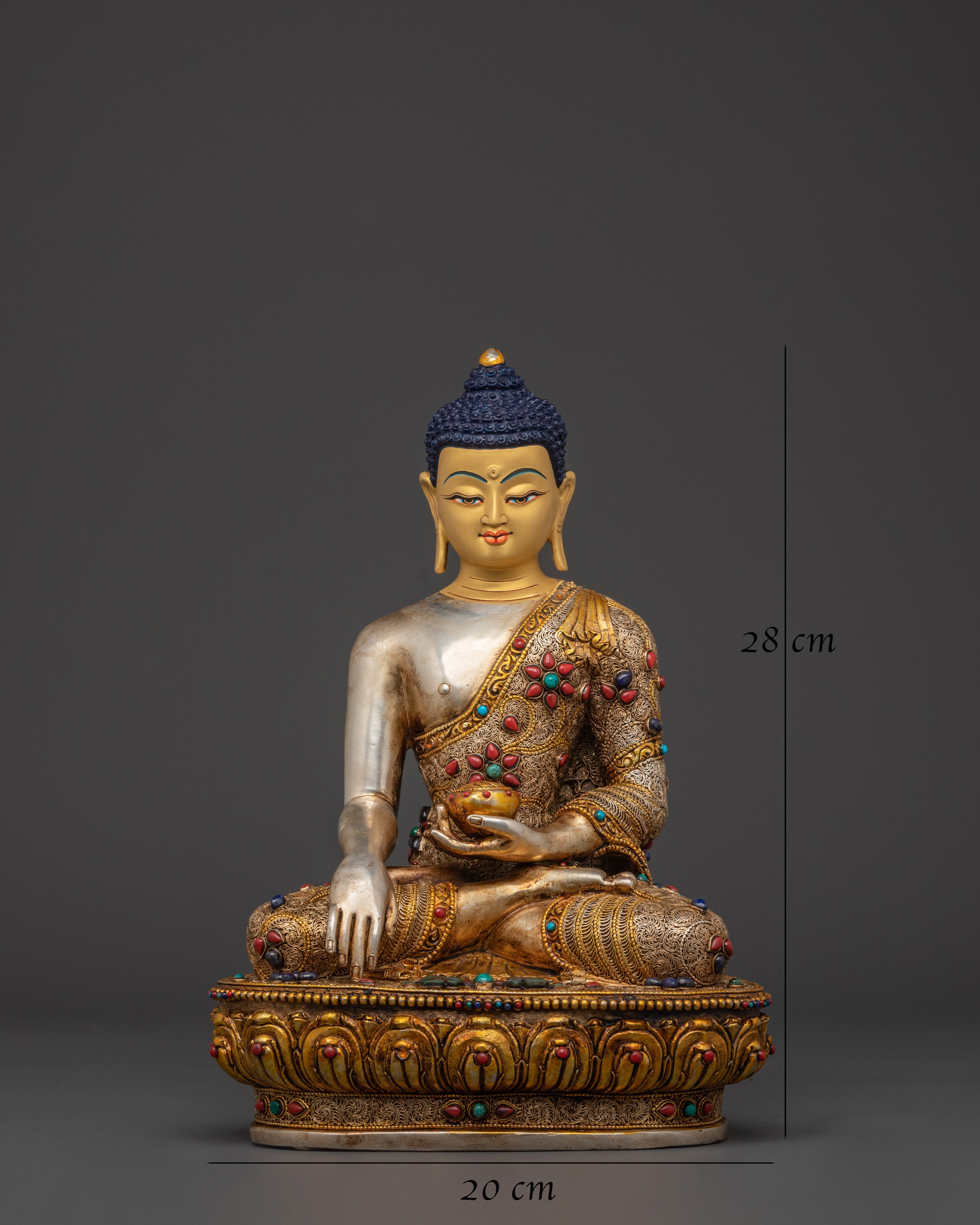 Peaceful Shakyamuni Buddha Sacred Figurine | Gautama Buddha Himalayan Artwork