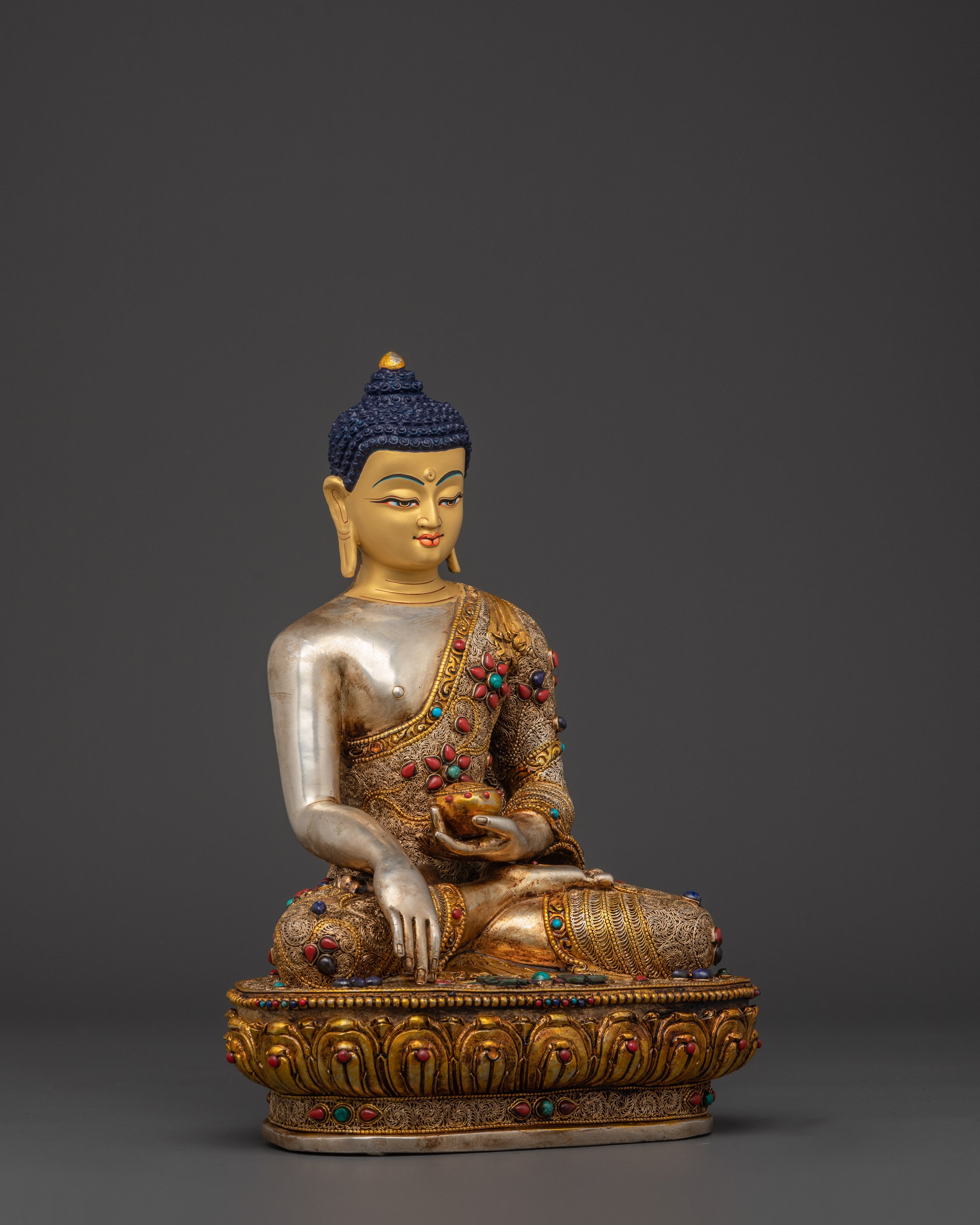 Peaceful Shakyamuni Buddha Sacred Figurine | Gautama Buddha Himalayan Artwork
