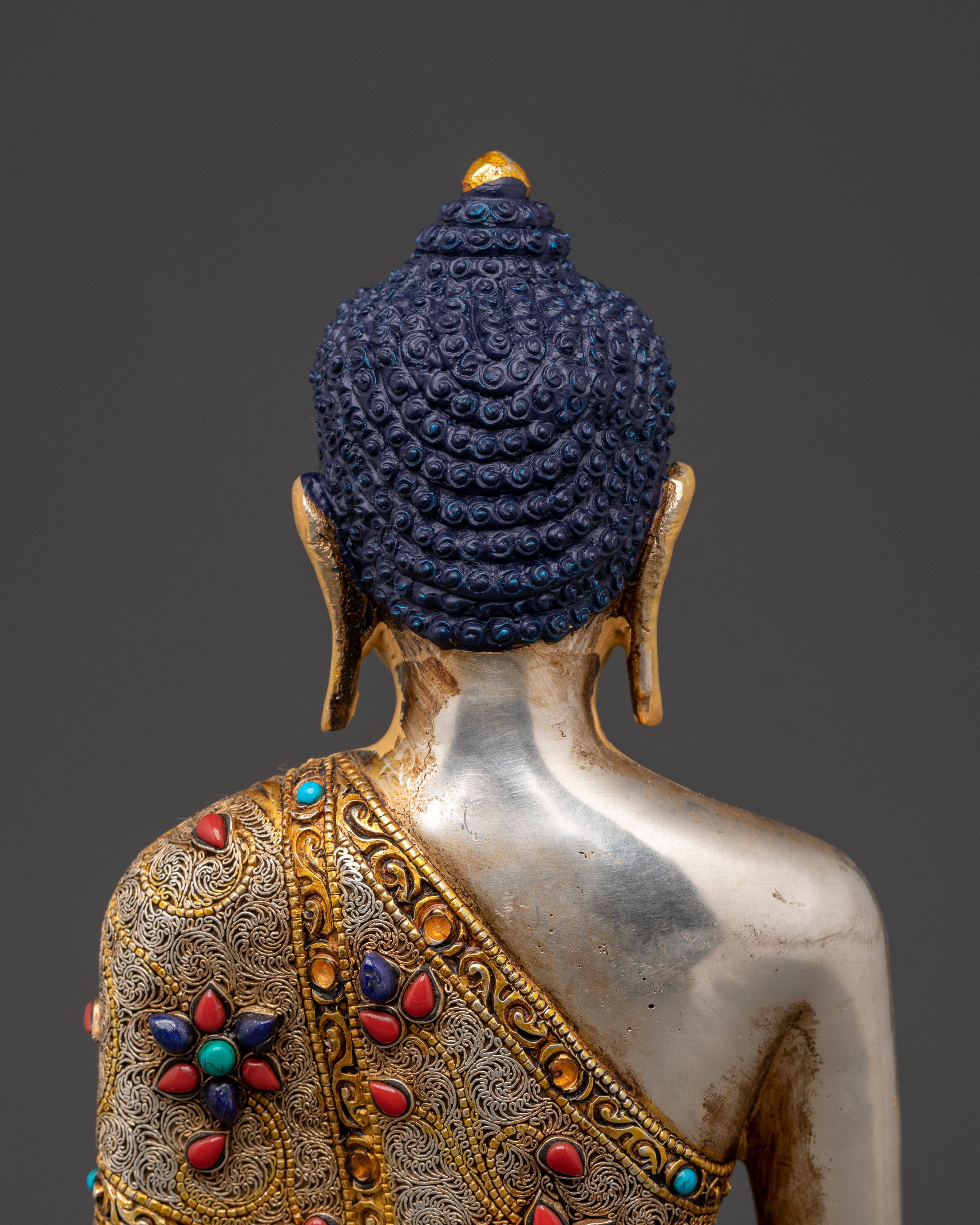 Peaceful Shakyamuni Buddha Sacred Figurine | Gautama Buddha Himalayan Artwork