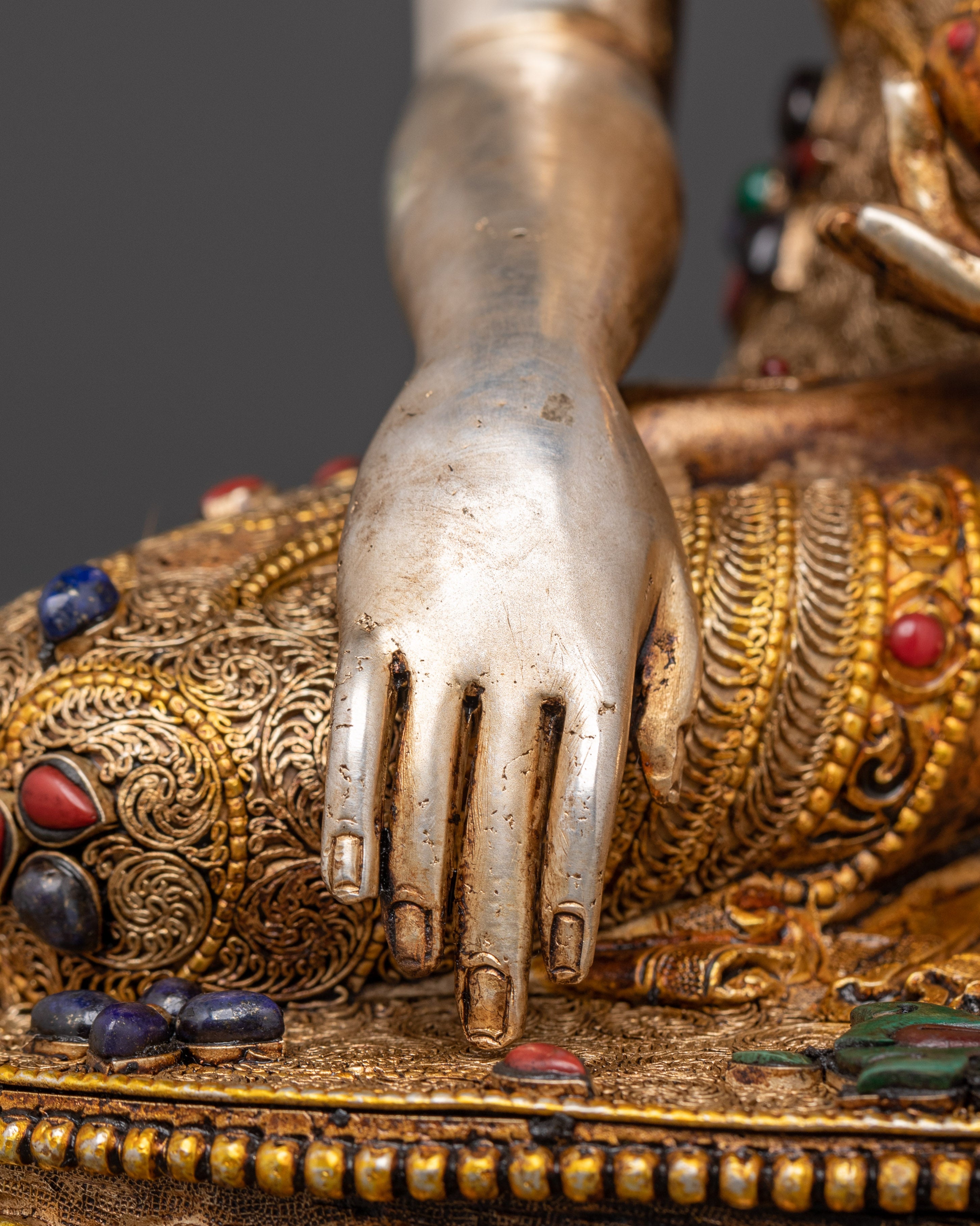 Peaceful Shakyamuni Buddha Sacred Figurine | Gautama Buddha Himalayan Artwork