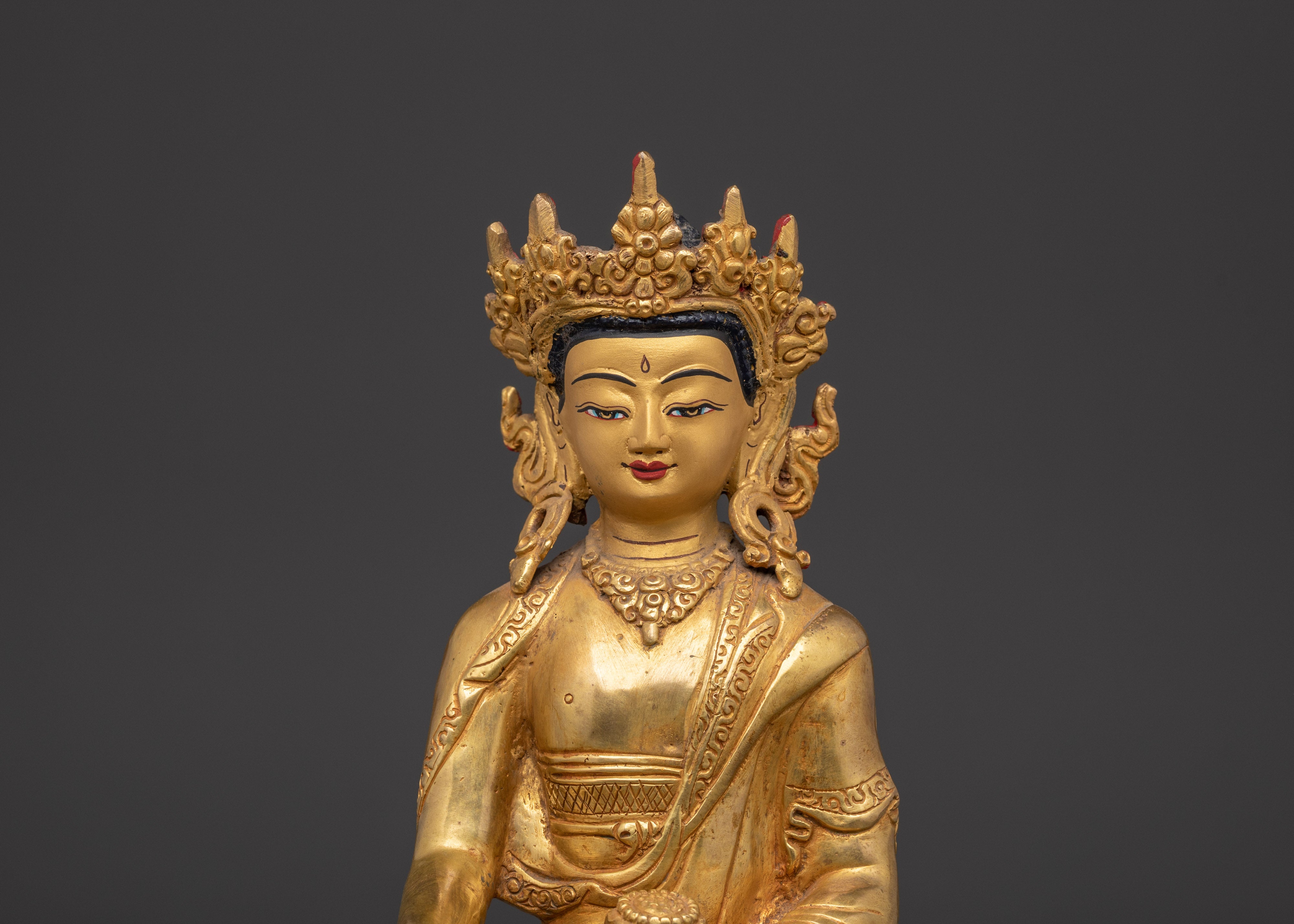 Crown Shakyamuni Buddha Sculpture | Tibetan Enlightenment Deity