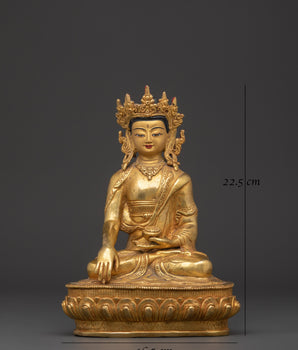 Crown Shakyamuni Buddha Sculpture | Tibetan Enlightenment Deity