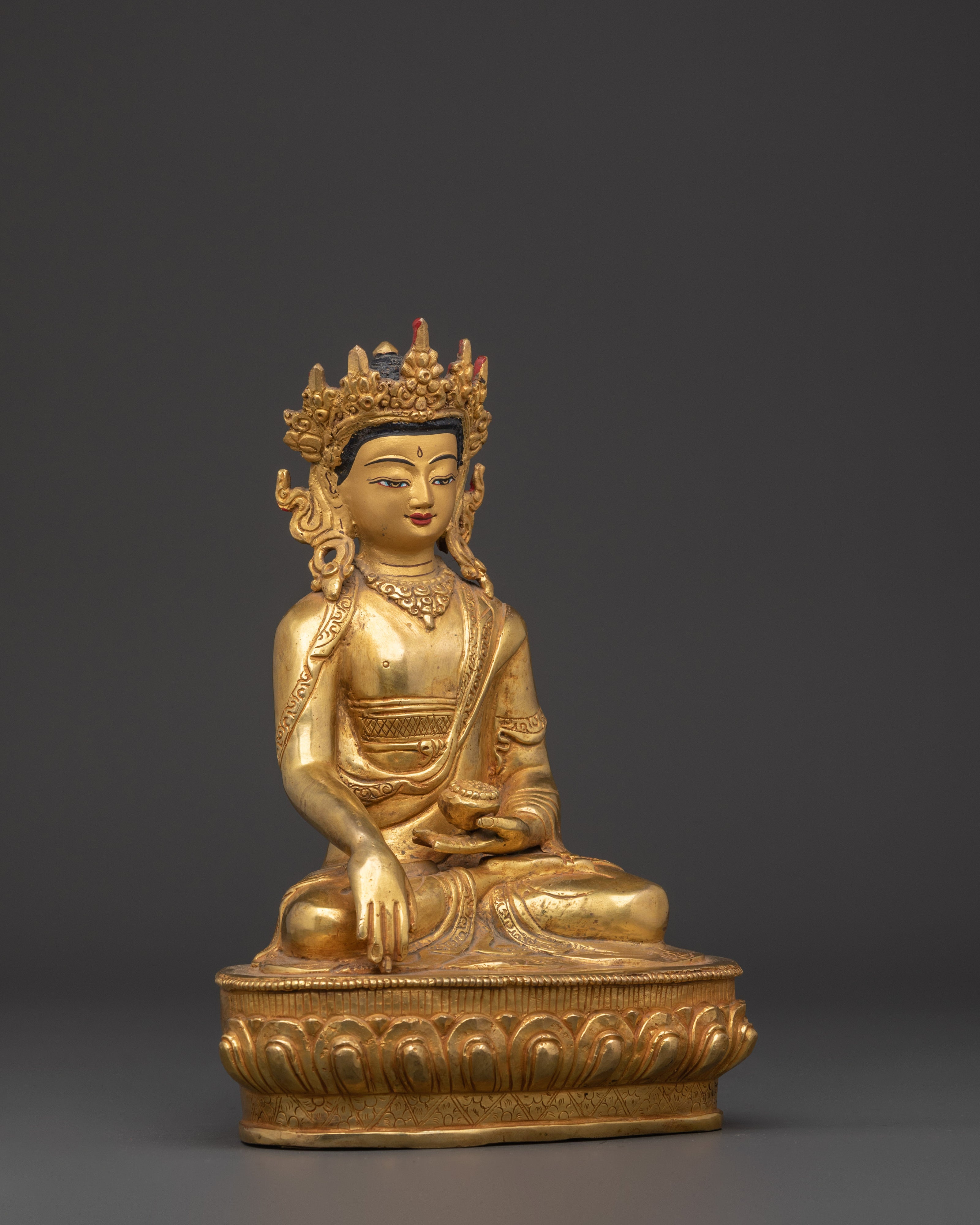 Crown Shakyamuni Buddha Sculpture | Tibetan Enlightenment Deity
