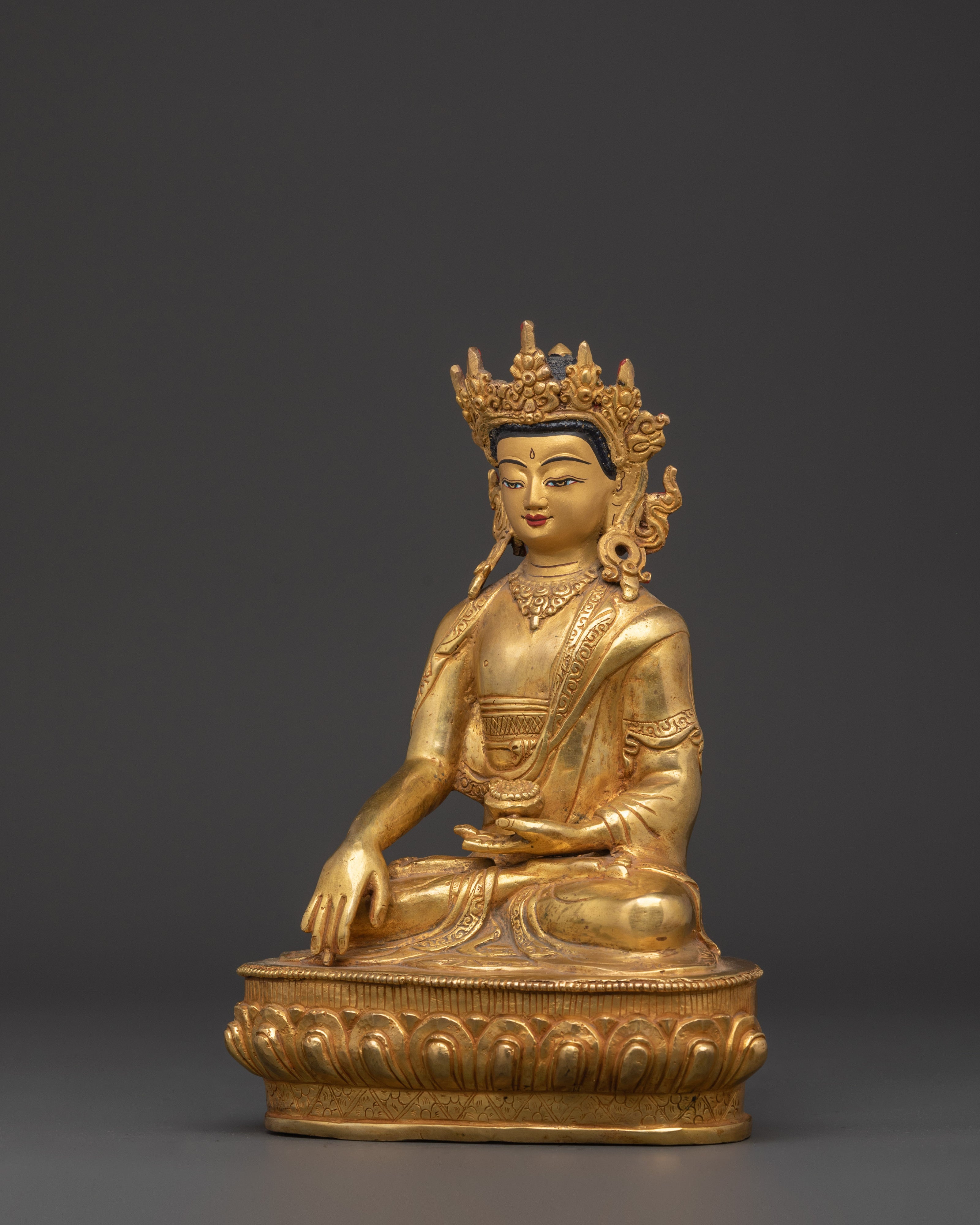 Crown Shakyamuni Buddha Sculpture | Tibetan Enlightenment Deity