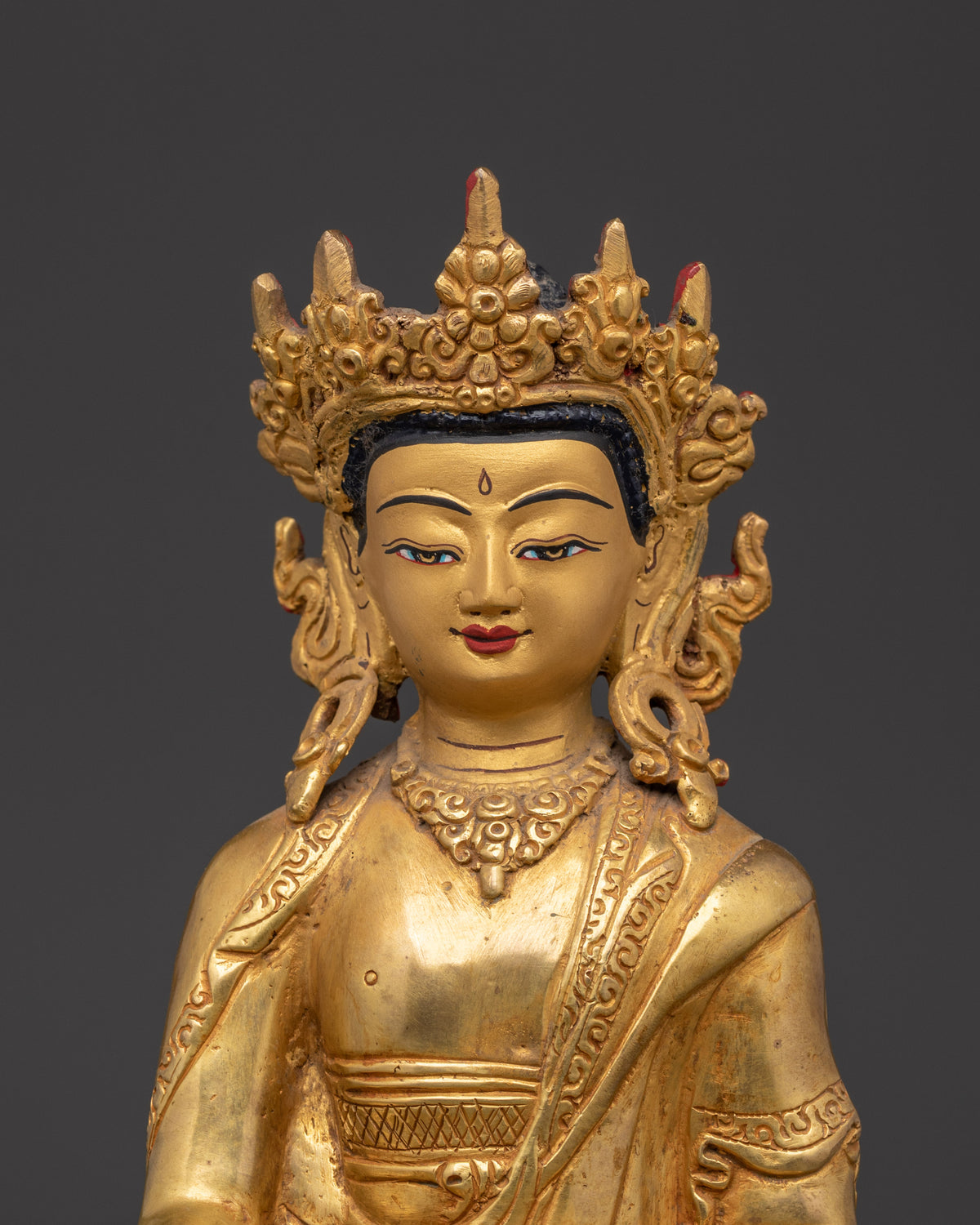 Crown Shakyamuni Buddha Sculpture | Tibetan Enlightenment Deity