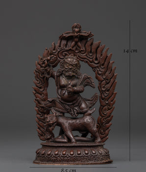 Handmade Dorje Drollo Statue | Oxidized Copper Tibetan Protector