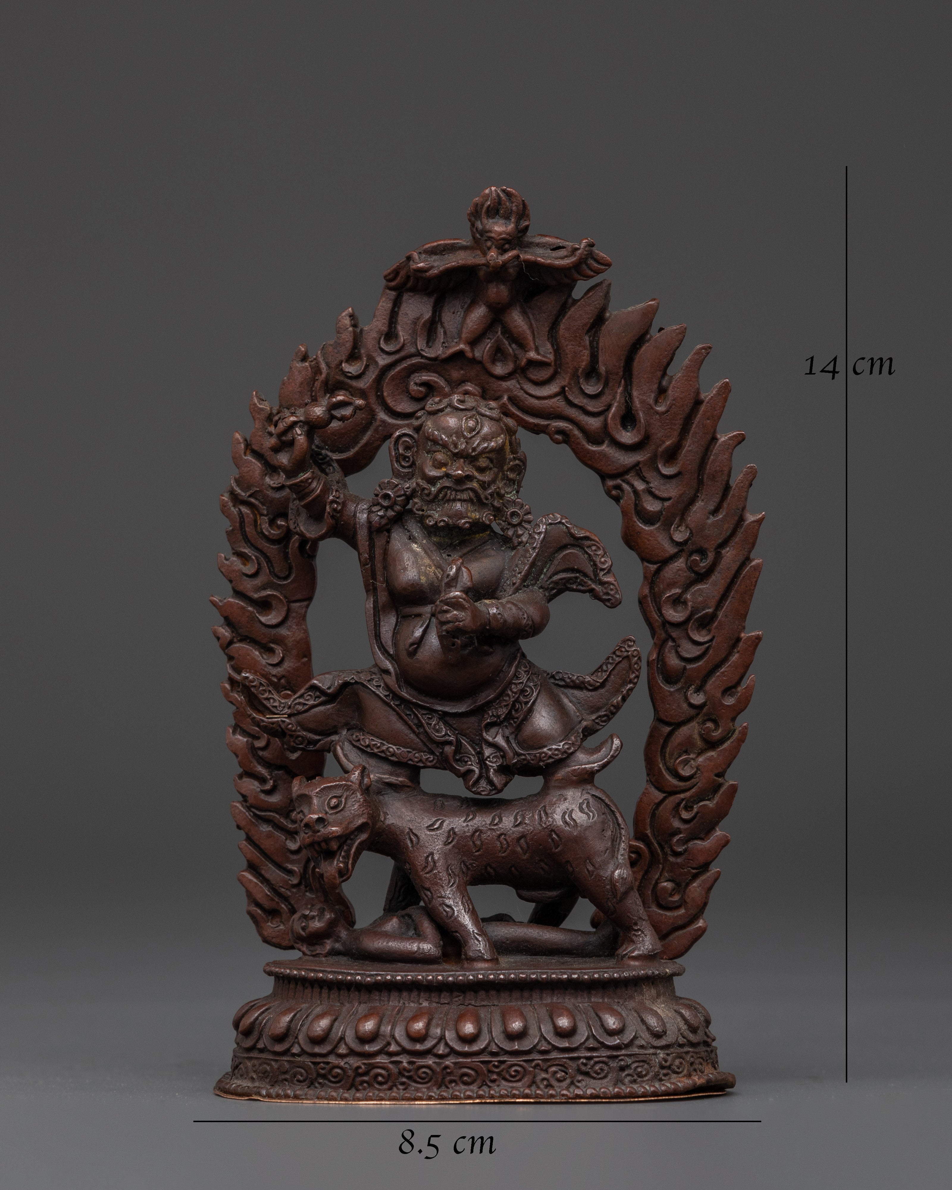 Handmade Dorje Drollo Statue | Oxidized Copper Tibetan Protector