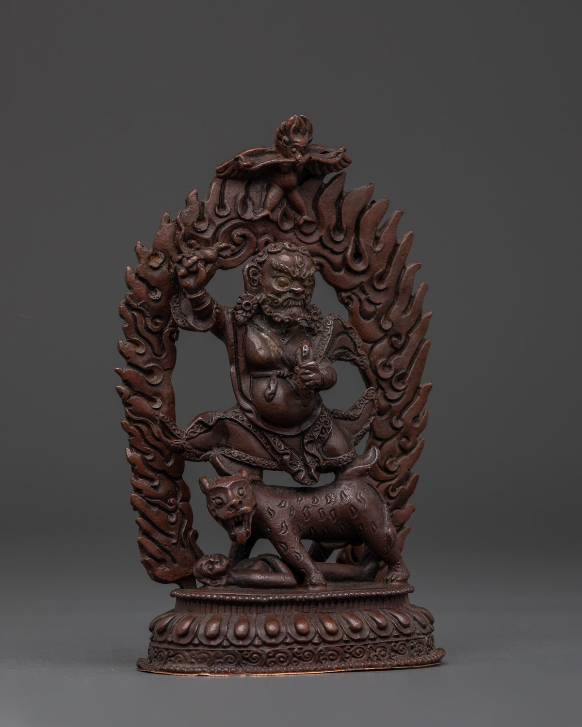 Handmade Dorje Drollo Statue | Oxidized Copper Tibetan Protector