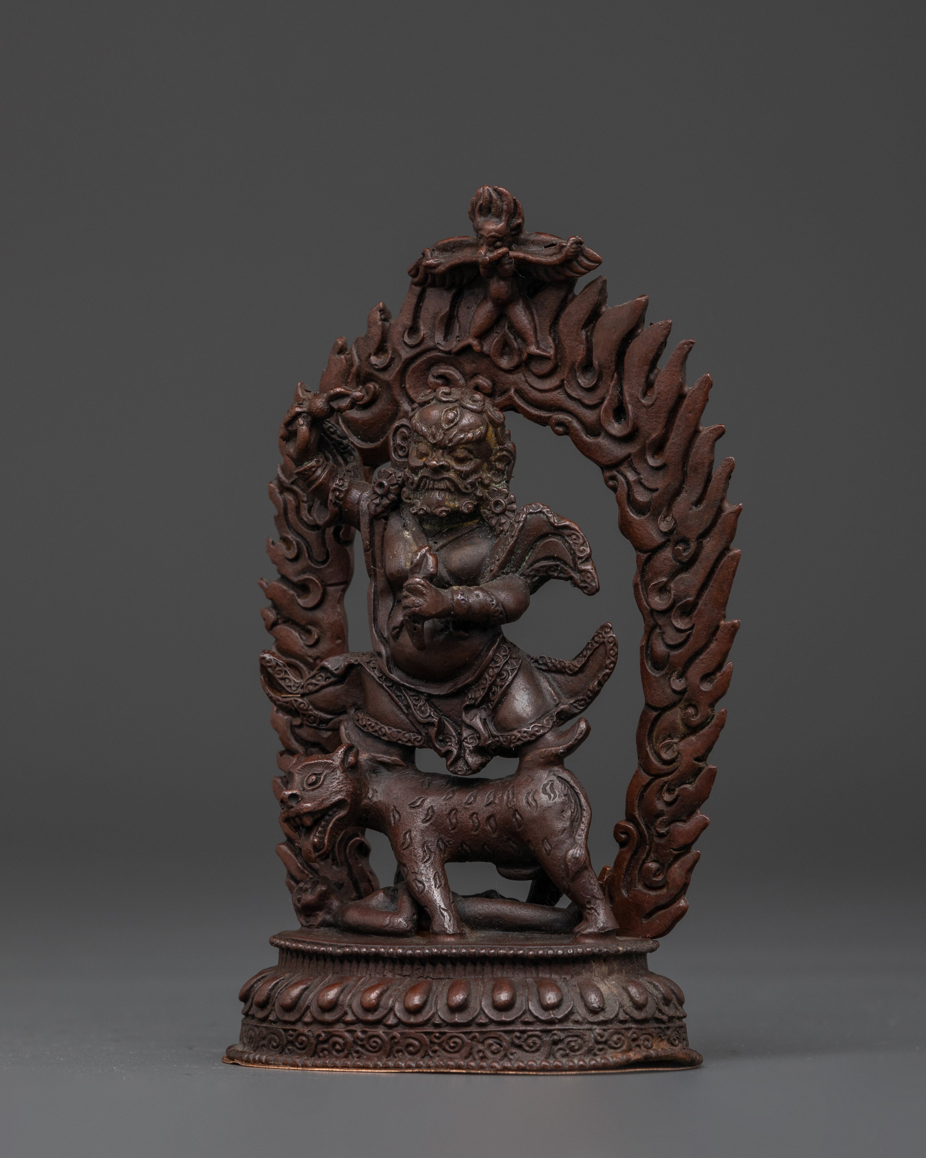 Handmade Dorje Drollo Statue | Oxidized Copper Tibetan Protector