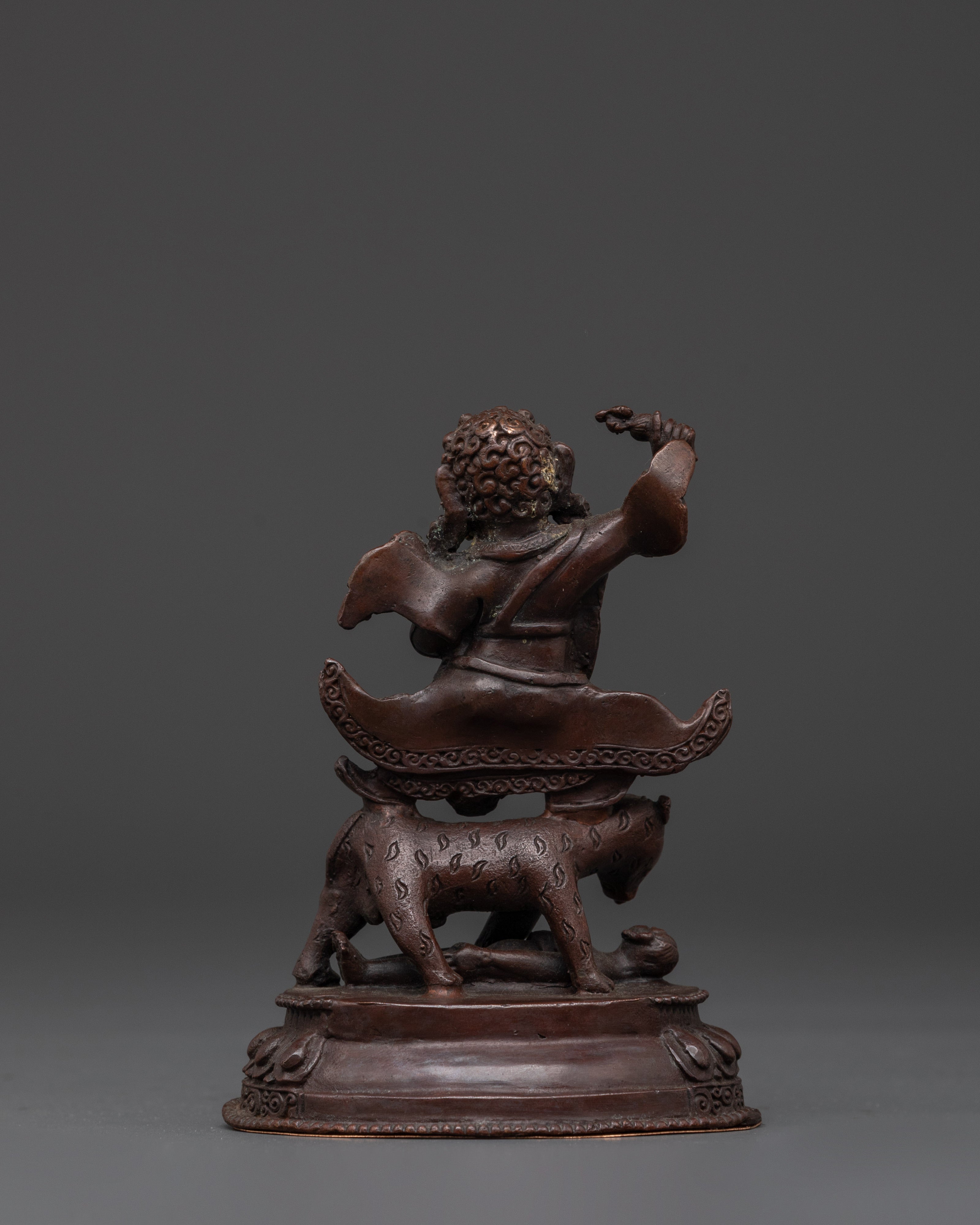 Handmade Dorje Drollo Statue | Oxidized Copper Tibetan Protector
