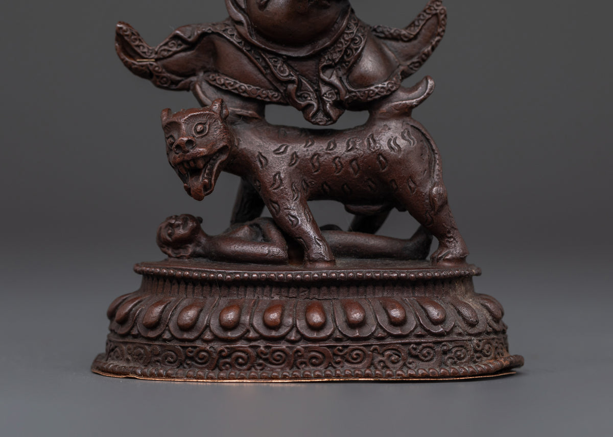 Handmade Dorje Drollo Statue | Oxidized Copper Tibetan Protector
