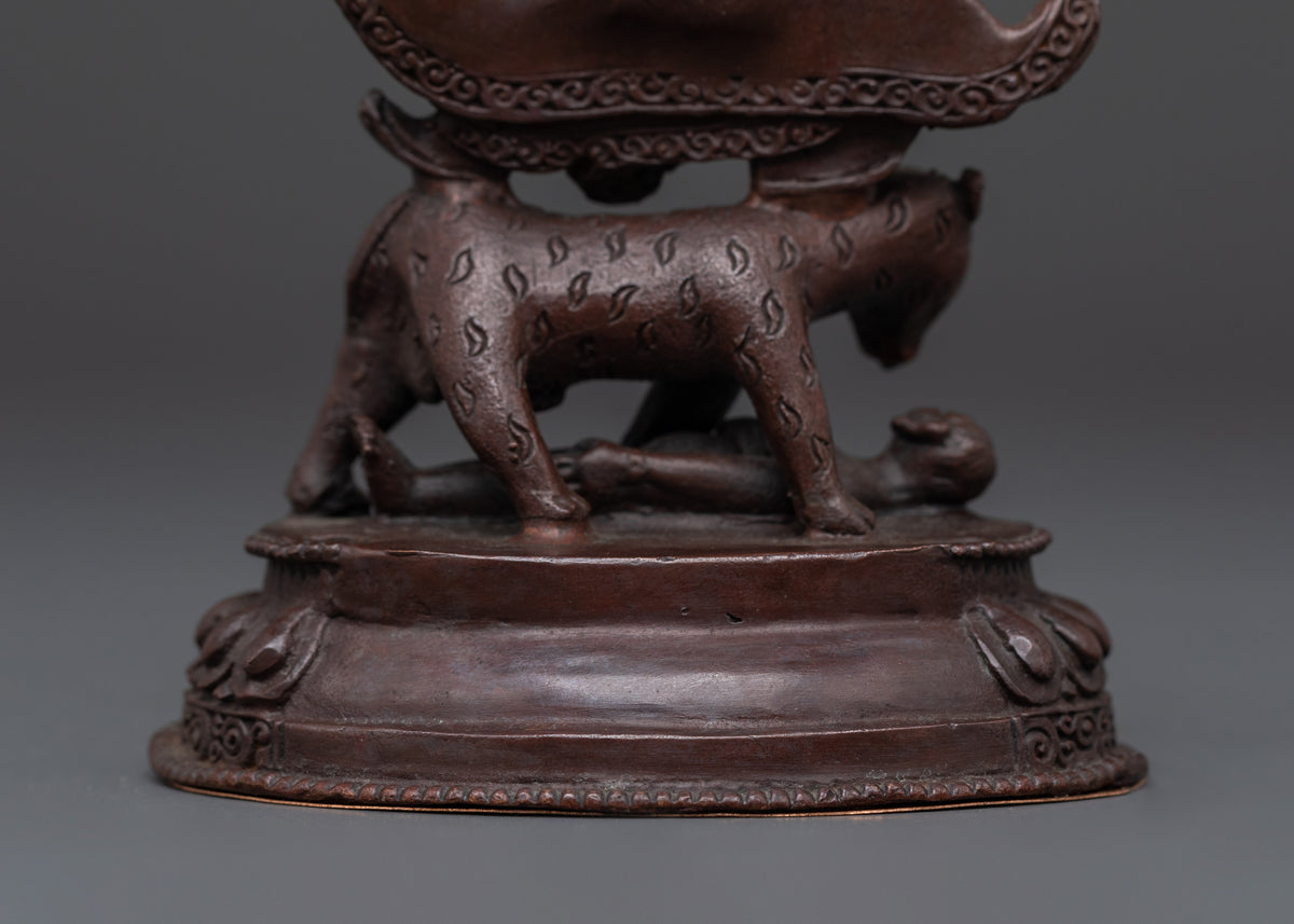 Handmade Dorje Drollo Statue | Oxidized Copper Tibetan Protector